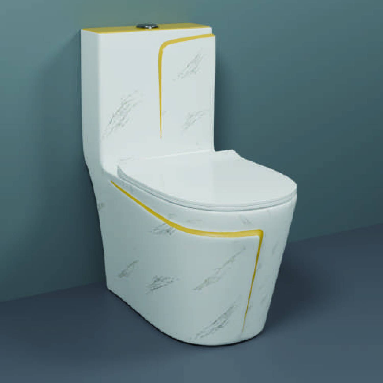 AGOEN One-Piece Western Commode | Modern Ceramic Water Closet with Soft Close Seat RM - 1008 | 660L x 375W x 740H mm Western Commode