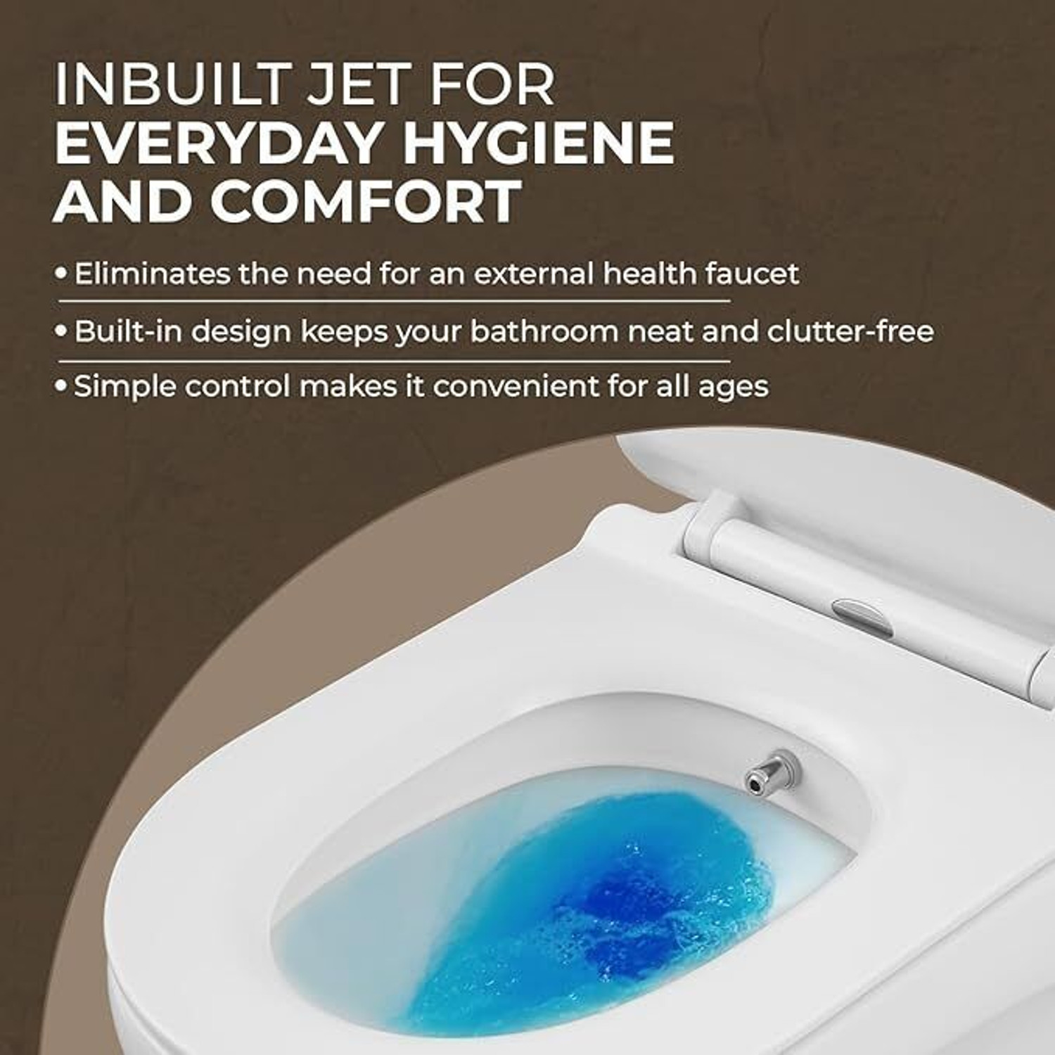 Image of Bathflow FOGGE-JET Italian Collection Western Commode for Bathroom with Inbuilt Jet | Made of Ceramic | Soft Close | Dual Flush Water Saving | Western Commode