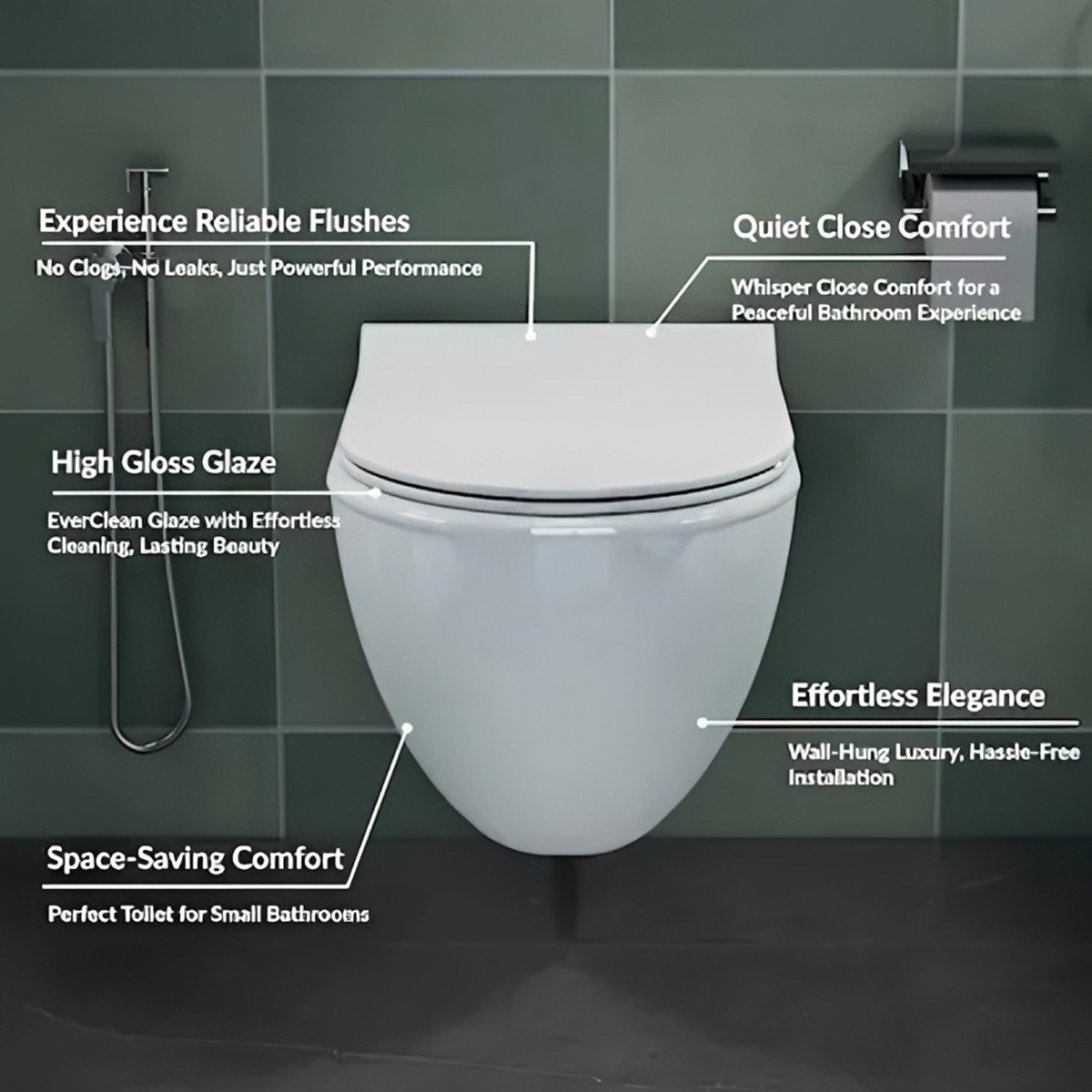 Image of Moro JOOUNTY Western Toilet |Water closet | Premium Commode | Anti-Bacterial Glaze (White Western Commode