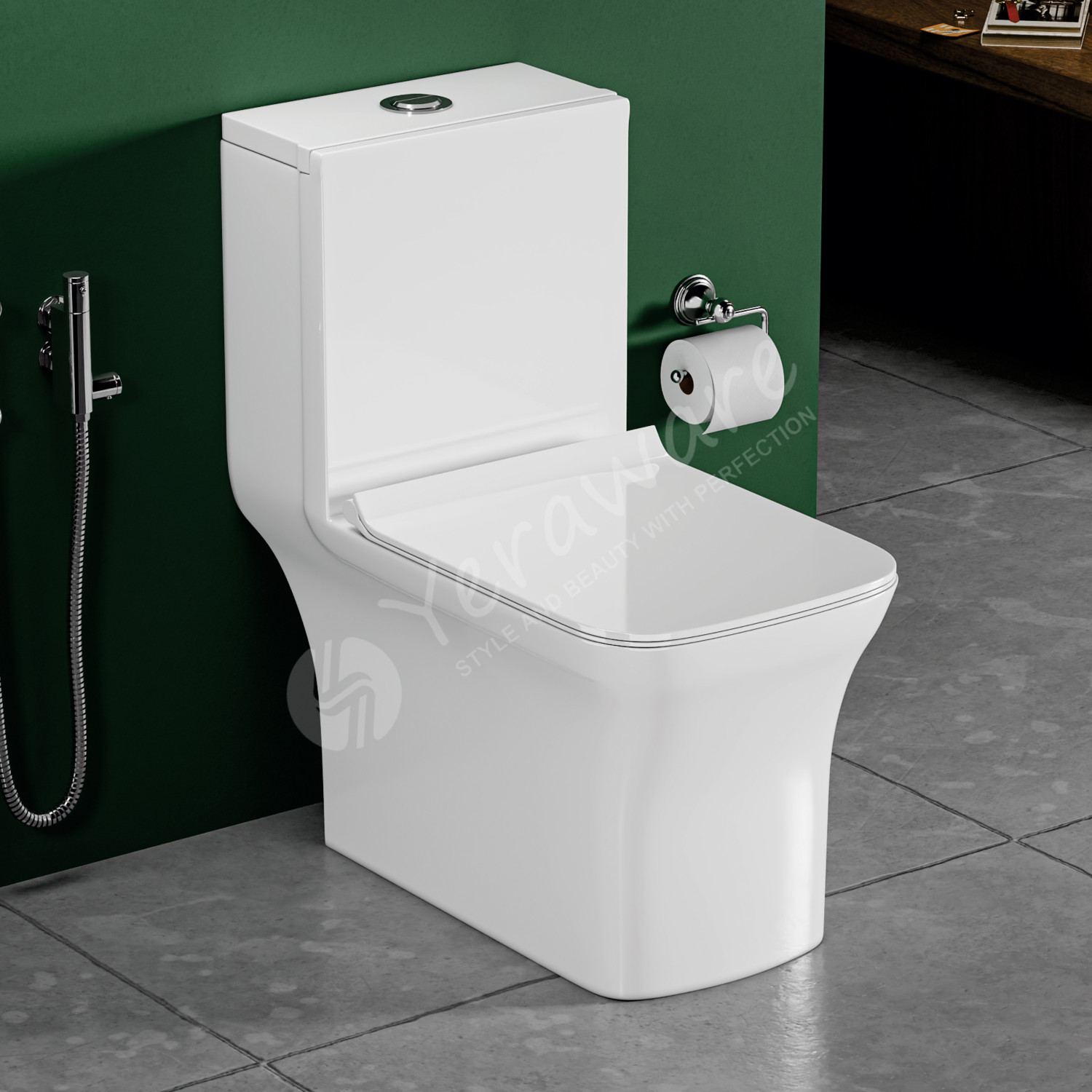 Image of yeraware PREMIUM CERAMIC MATERIAL ONE PIECE COMMODE WITH DUAL FLUSH SYSTEM 65X35X71 CM Western Commode