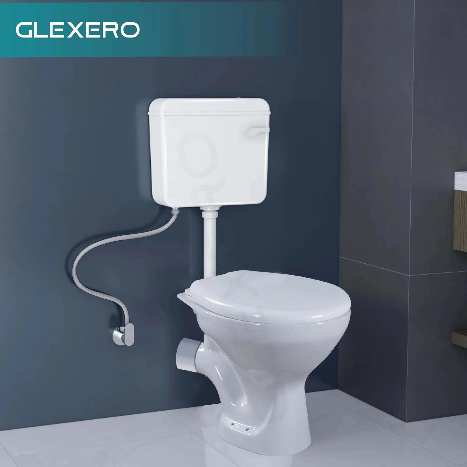 Image of Glexero European Commode Set EWC P Trap Floor Mounted Toilet Seat Western Commode