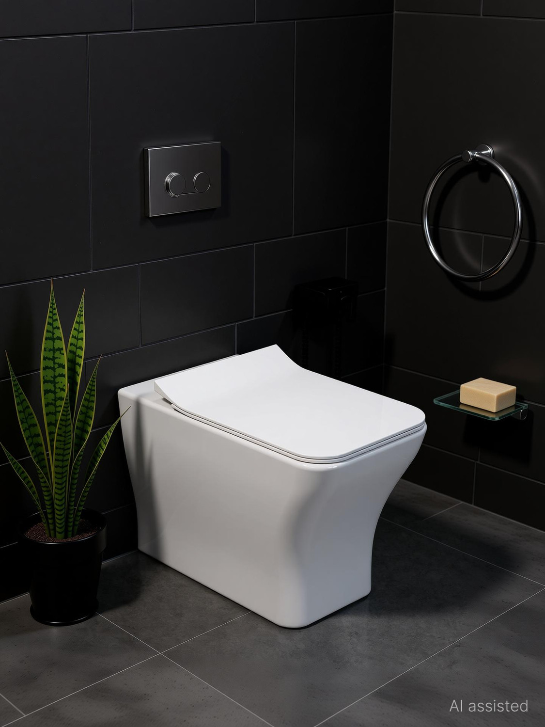 Image of Plantex Ceramic Commode For Toilet /Western Toilet With Soft Closing Toilet Seat S-Trap (APS-735) Western Commode