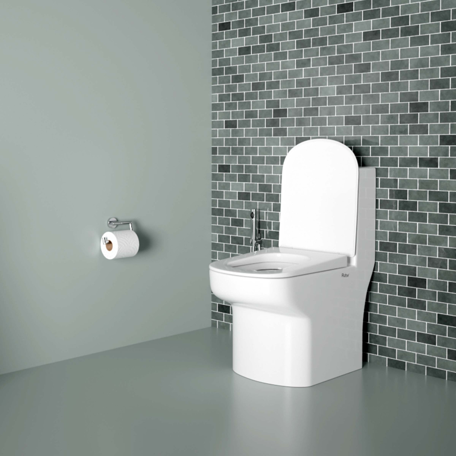 Image of Ruhe Nova One-Piece Rimless S-Trap Western Toilet | High-Grade Ceramic | Anti-Bacterial Glaze | Soft Close Seat | Dual Flush | Floor Mounted Western Commode