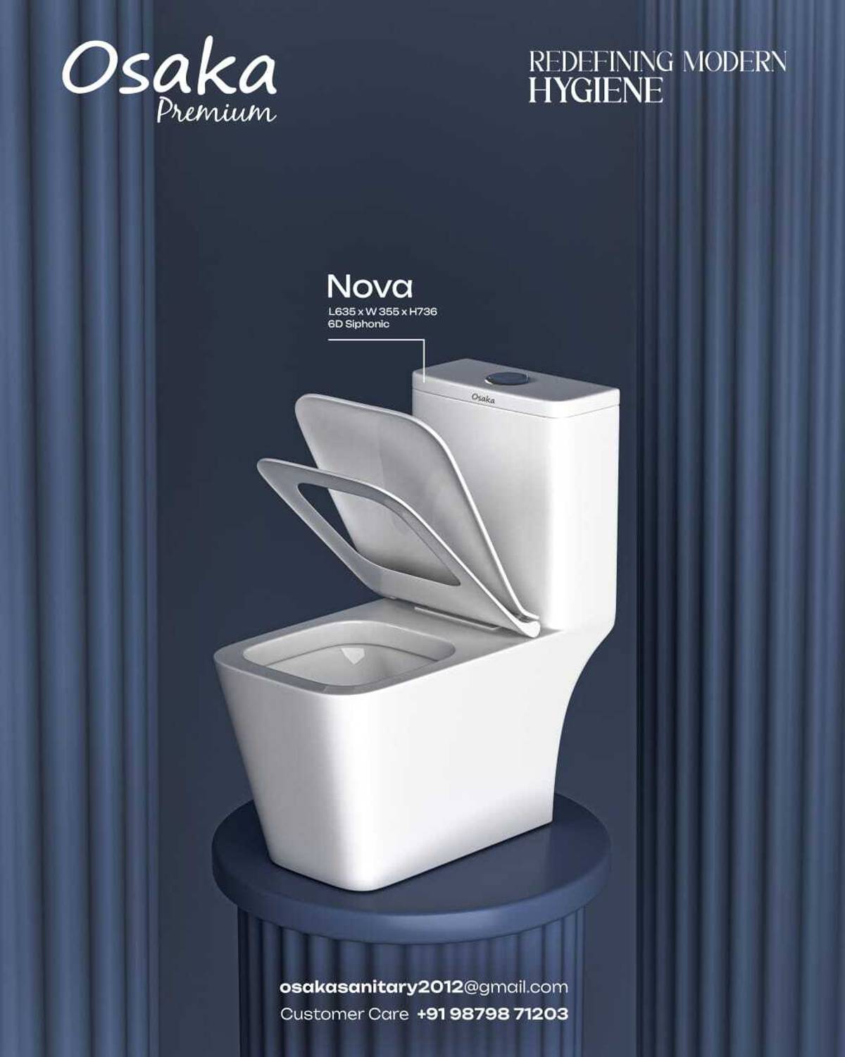 OSAKA NOVA PREMIUM GRADE CERAMIC FLOOR MOUNT ONE PIECE NOVA
