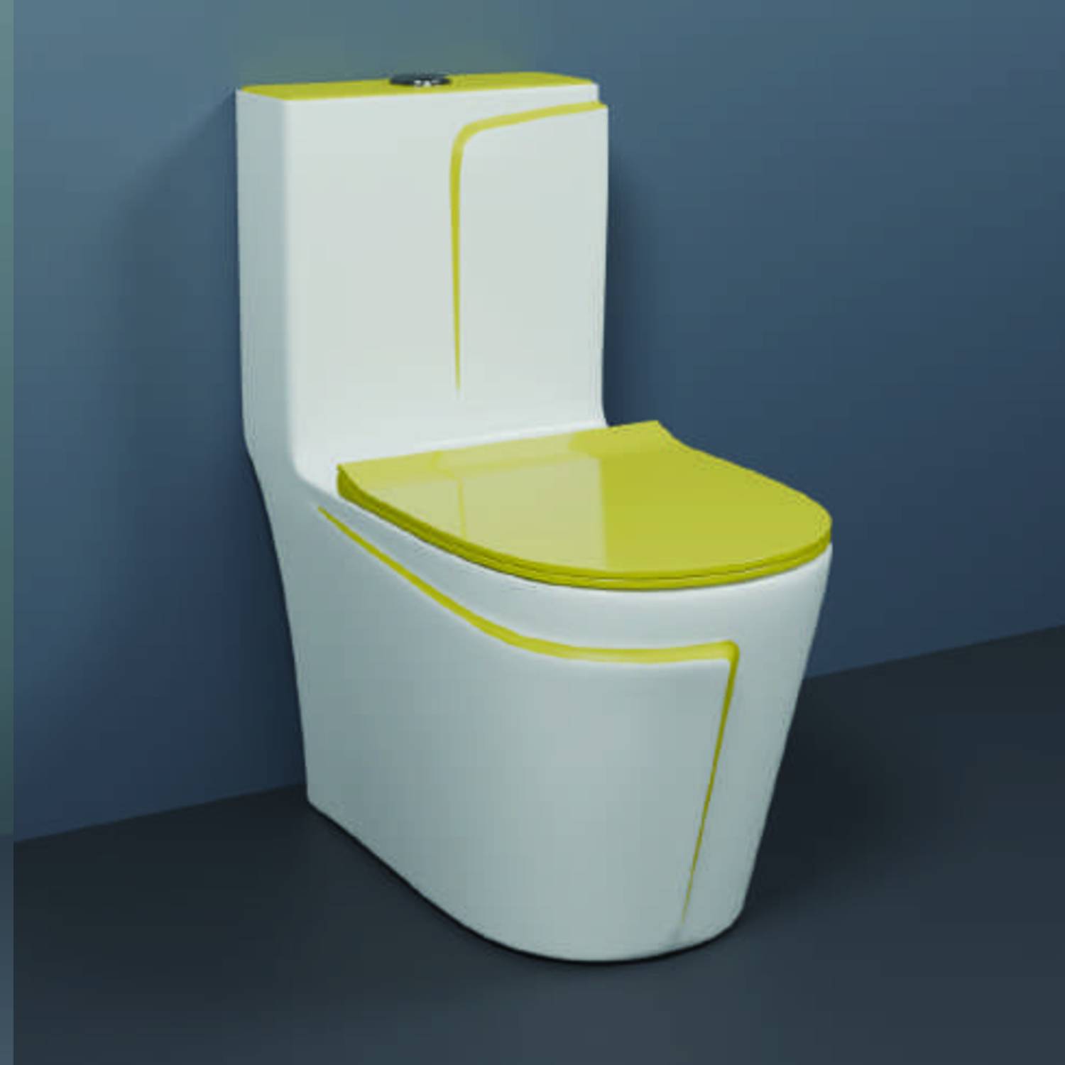 4VIEW One-Piece Western Commode | Modern Ceramic Water Closet with Soft Close Seat RM - 1005 | 660L x 375W x 740H mm Western Commode