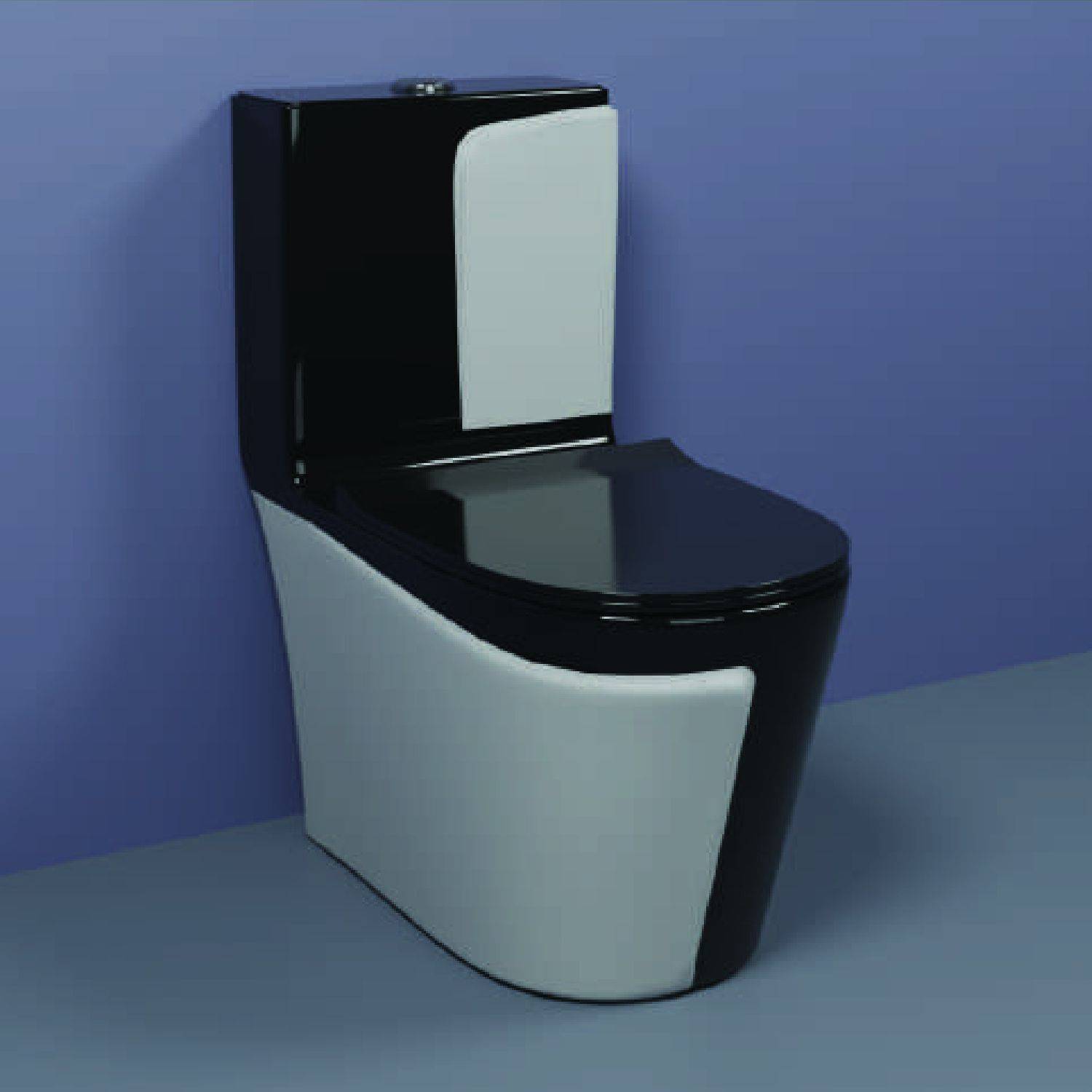 4VIEW One-Piece Western Commode | Modern Ceramic Water Closet with Soft Close Seat RM - 1021 | 660L x 375W x 740H mm Western Commode