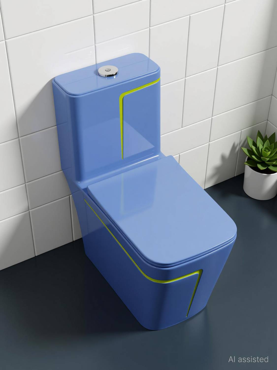 4VIEW One-Piece Western Commode | Modern Ceramic Water Closet with Soft Close Seat RM -2013 | 660L x 375W x 740H mm Western Commode