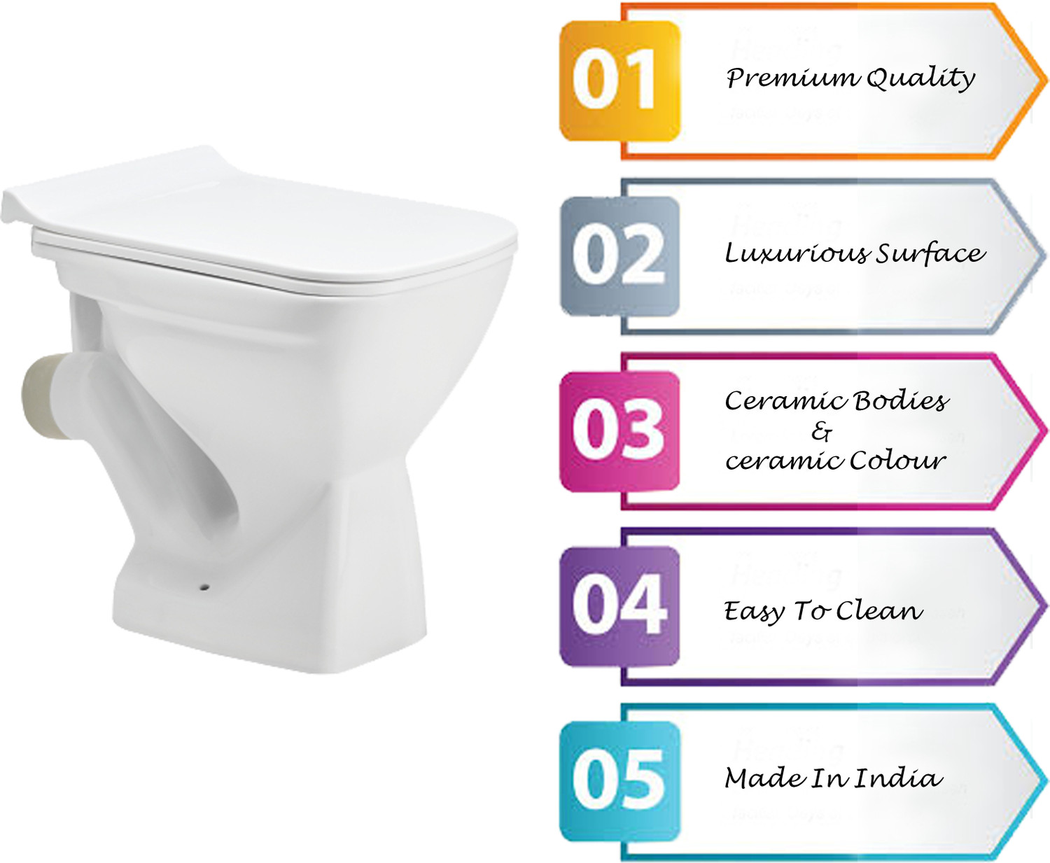 Image of Glexero Premium Quality Floor Mounted Toilet P Trap European Commode Western Commode