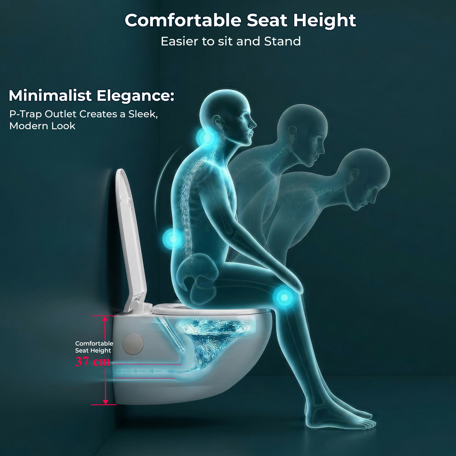 Image of Plantex Ceramic Commode for Toilet /Western Commode /Western Toilet with Soft Closing Seat (APS-773) Western Commode