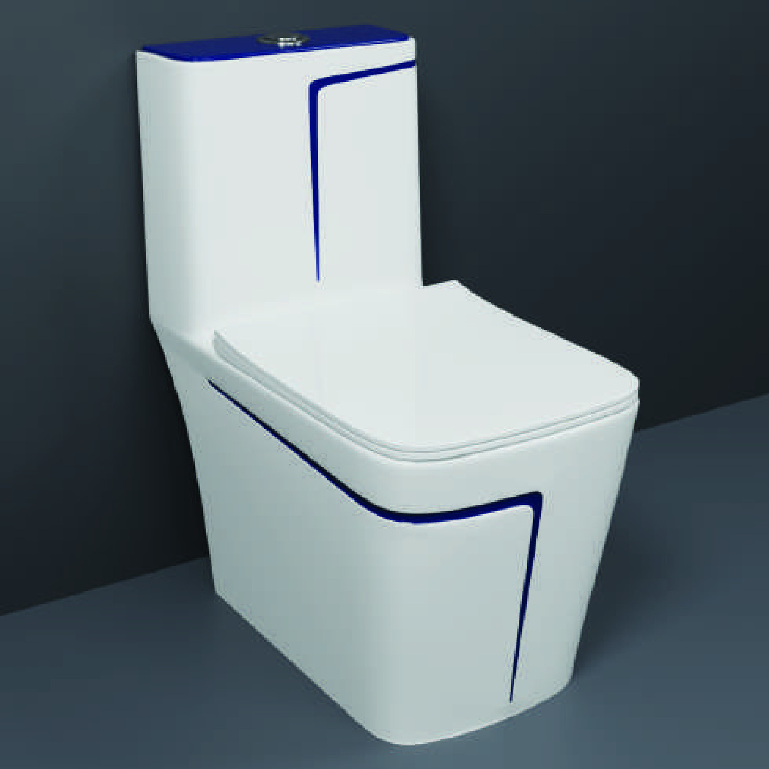 Image of AGOEN One-Piece Western Commode | Modern Ceramic Water Closet with Soft Close Seat RM -2002 | 660L x 375W x 740H mm Western Commode