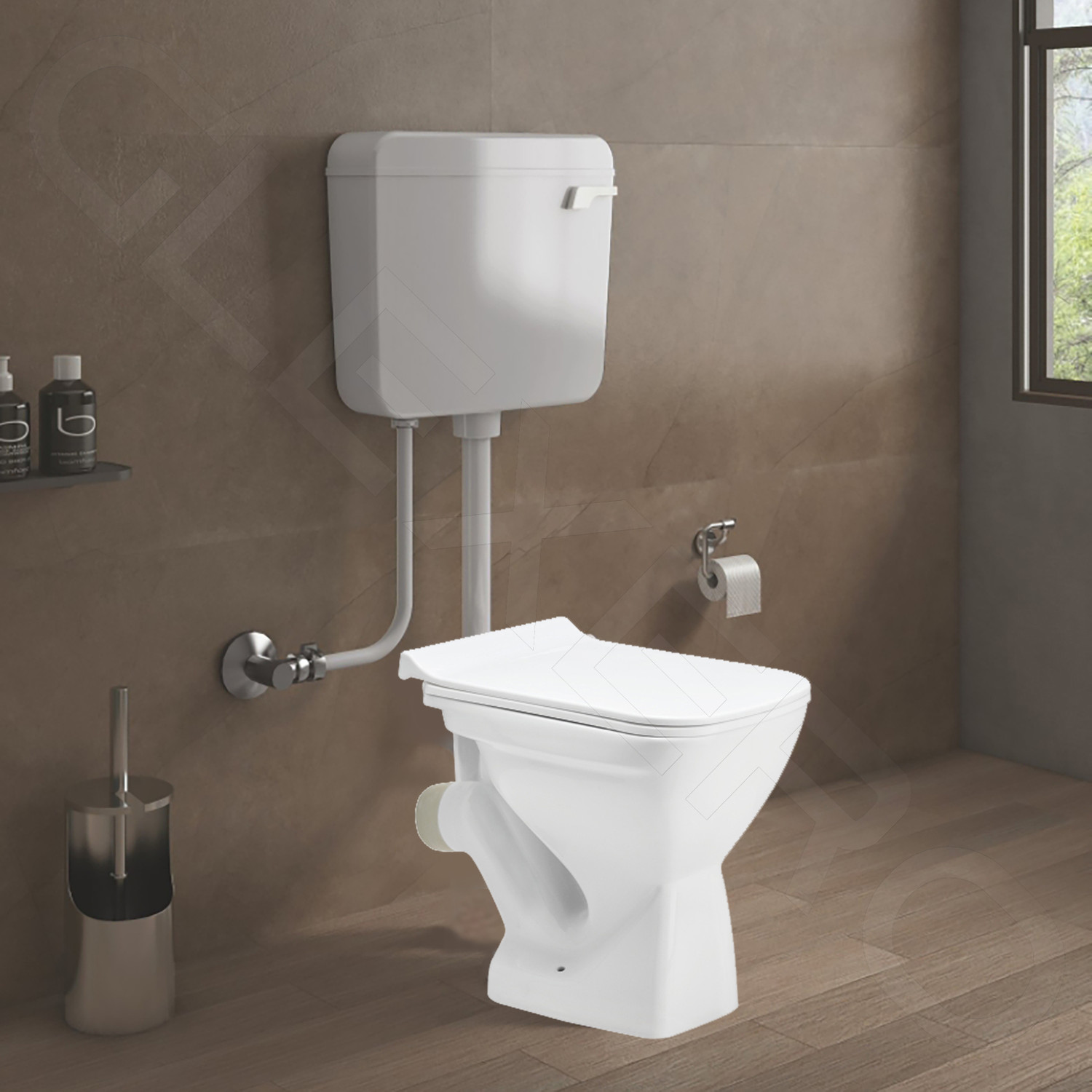 Image of Glexero Premium Quality Floor Mounted Toilet P Trap European Commode Western Commode