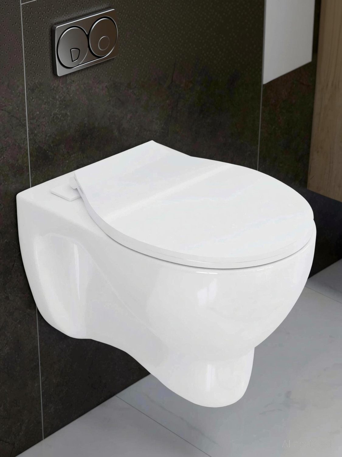 Image of Plantex Commode for Toilet /Ceramic Western Commode /Wall Hung Commode with Soft Closing Toilet Seat - P Trap (APS-3692, Caliber) Western Commode