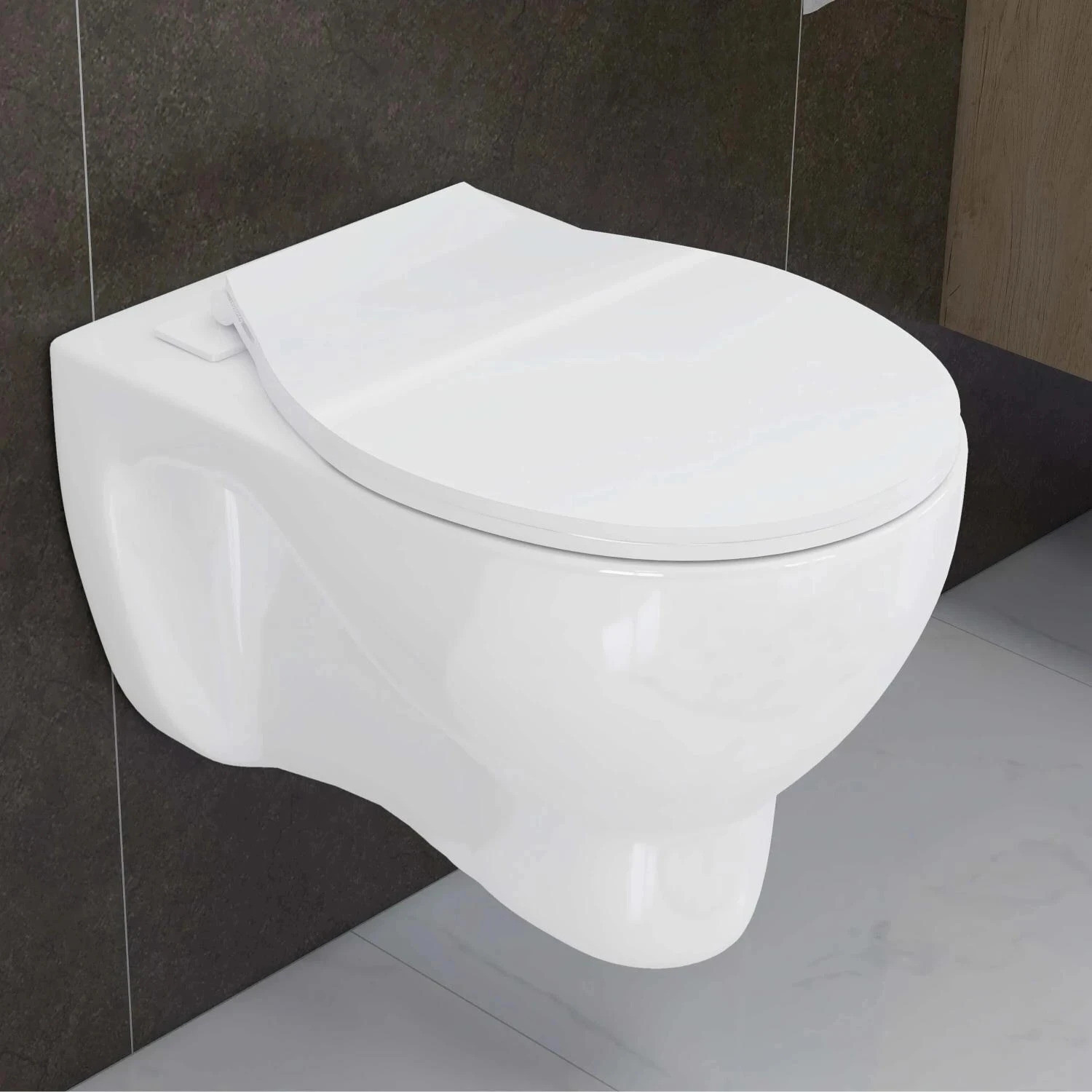 Image of Plantex Commode for Toilet /Ceramic Western Commode /Wall Hung Commode with Soft Closing Toilet Seat - P Trap (APS-3692, Caliber) Western Commode