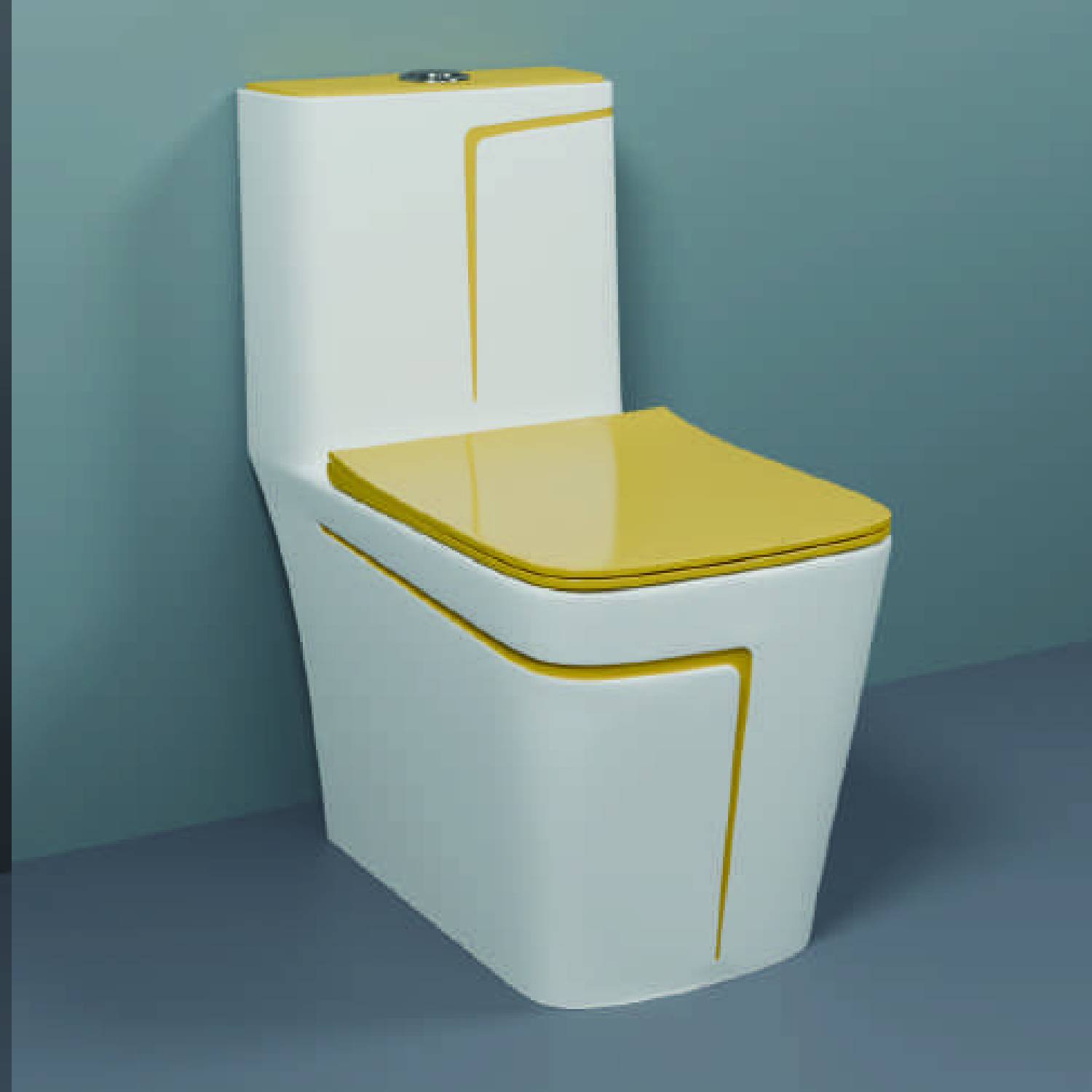 AGOEN One-Piece Western Commode | Modern Ceramic Water Closet with Soft Close Seat RM -2005 | 660L x 375W x 740H mm Western Commode