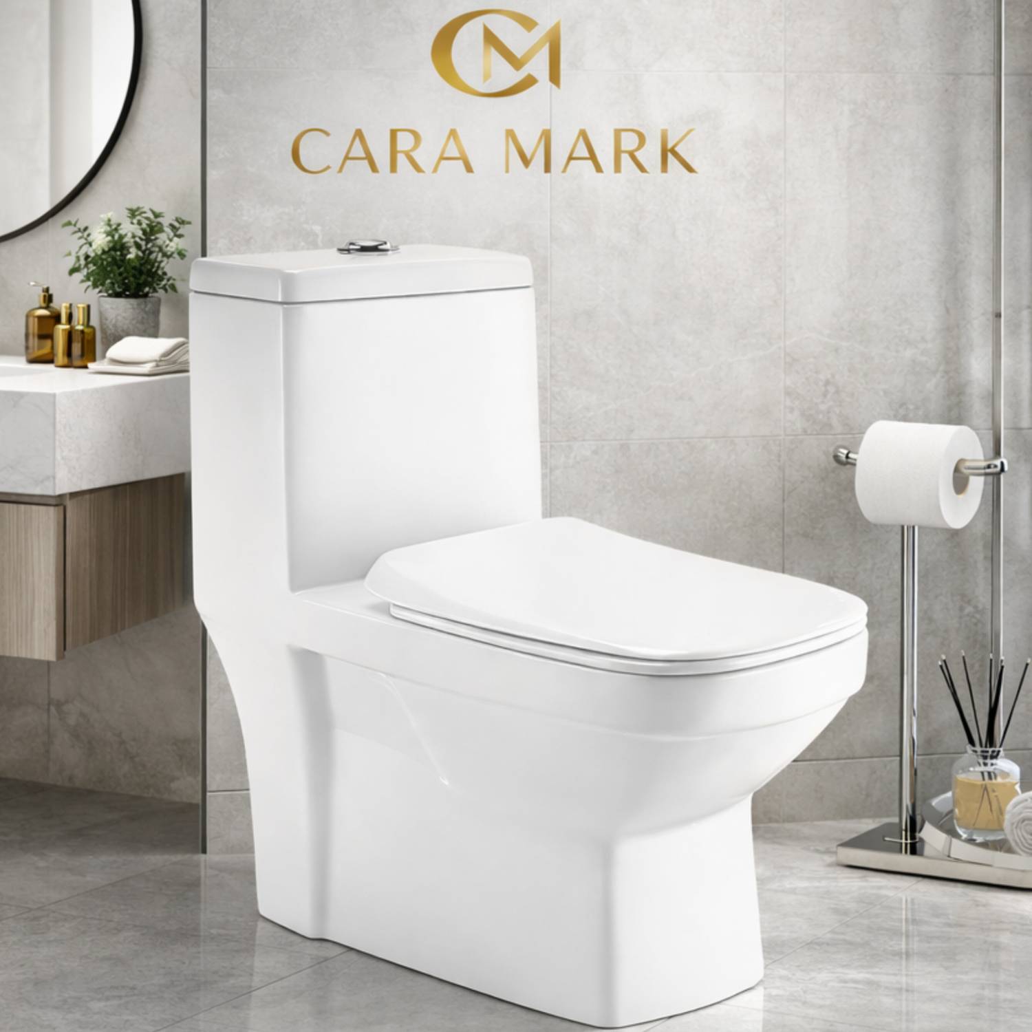 CARA MARK One Piece Ceramic Western Toilet (Dual Flush, S-Trap)