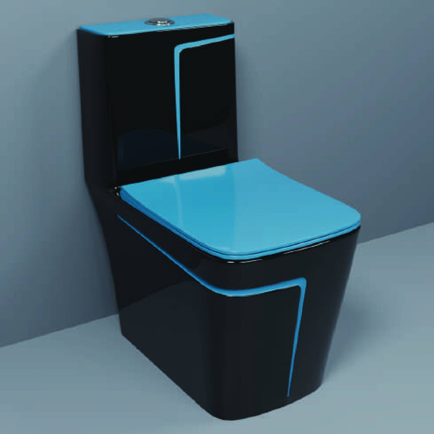 4VIEW One-Piece Western Commode | Modern Ceramic Water Closet with Soft Close Seat RM -2027 | 660L x 375W x 740H mm Western Commode