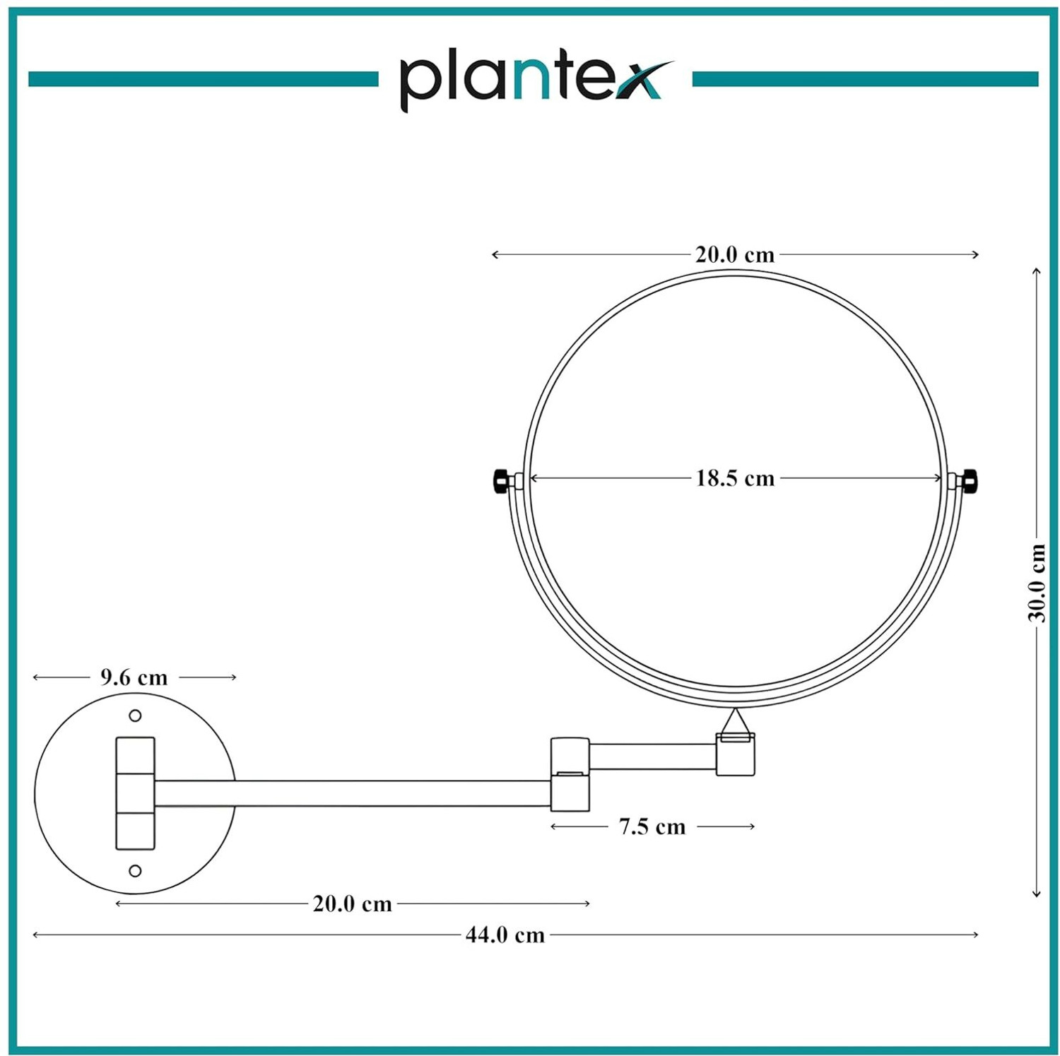 Image of Impulse by Plantex Brass & SS-304 Makeup /Magnifying Mirror for Bathroom /8 Inch /5x /1x-Magnification Bathroom Mirror
