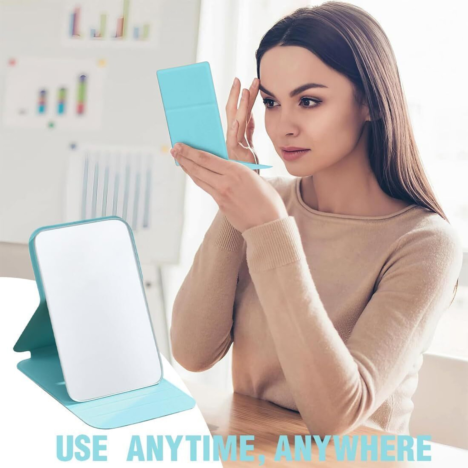 Image of YOMITH Compact Makeup Mirror, Small Cosmetic Mirror, Hand Mirror Foldable Ultra Thin