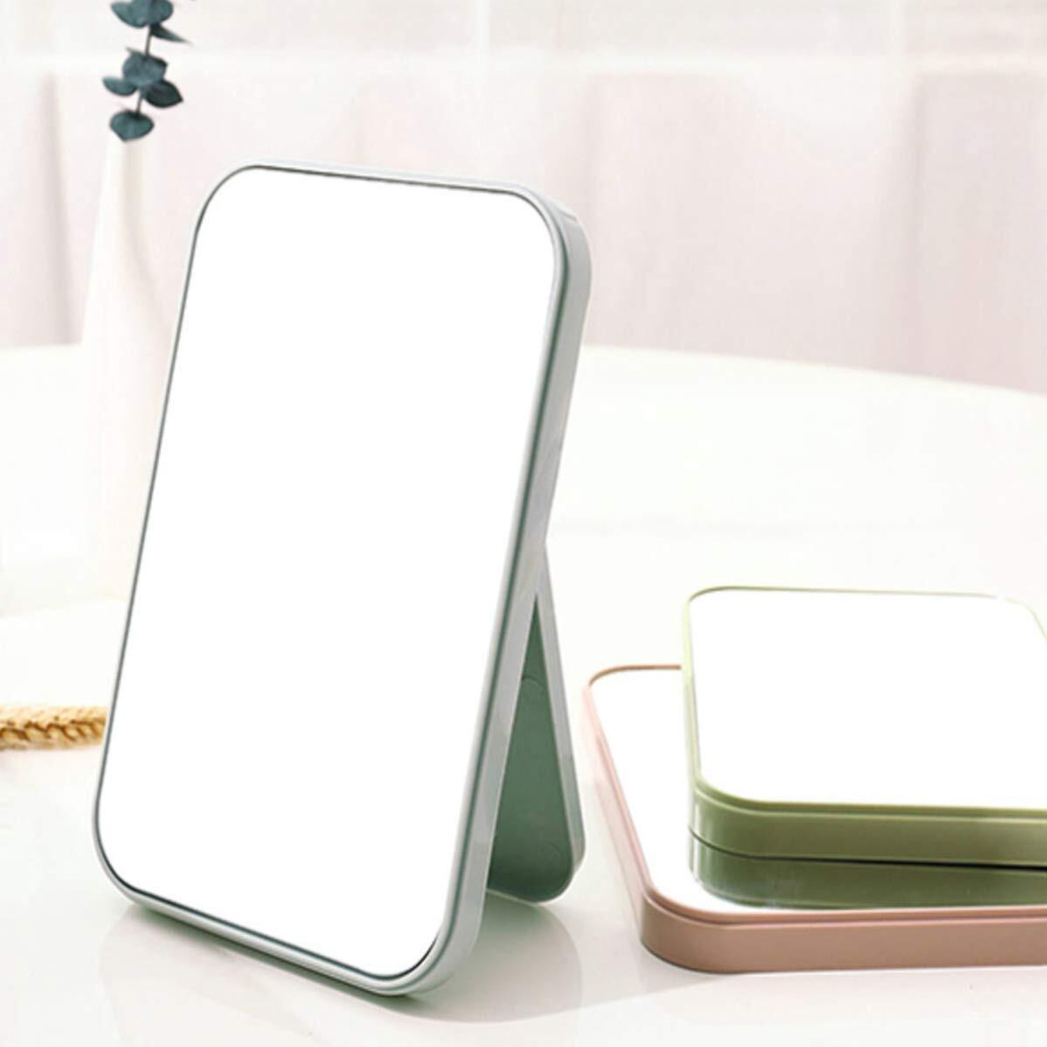 Image of Dhyankeshwer Desktop Foldable Makeup Mirror - Simple Portable Princess Square Mirror