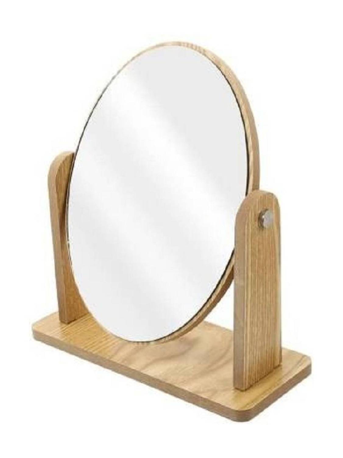 banira Oval Wooden Beauty Mirror Folding Portable Tabletop Vanity countertop Mirror