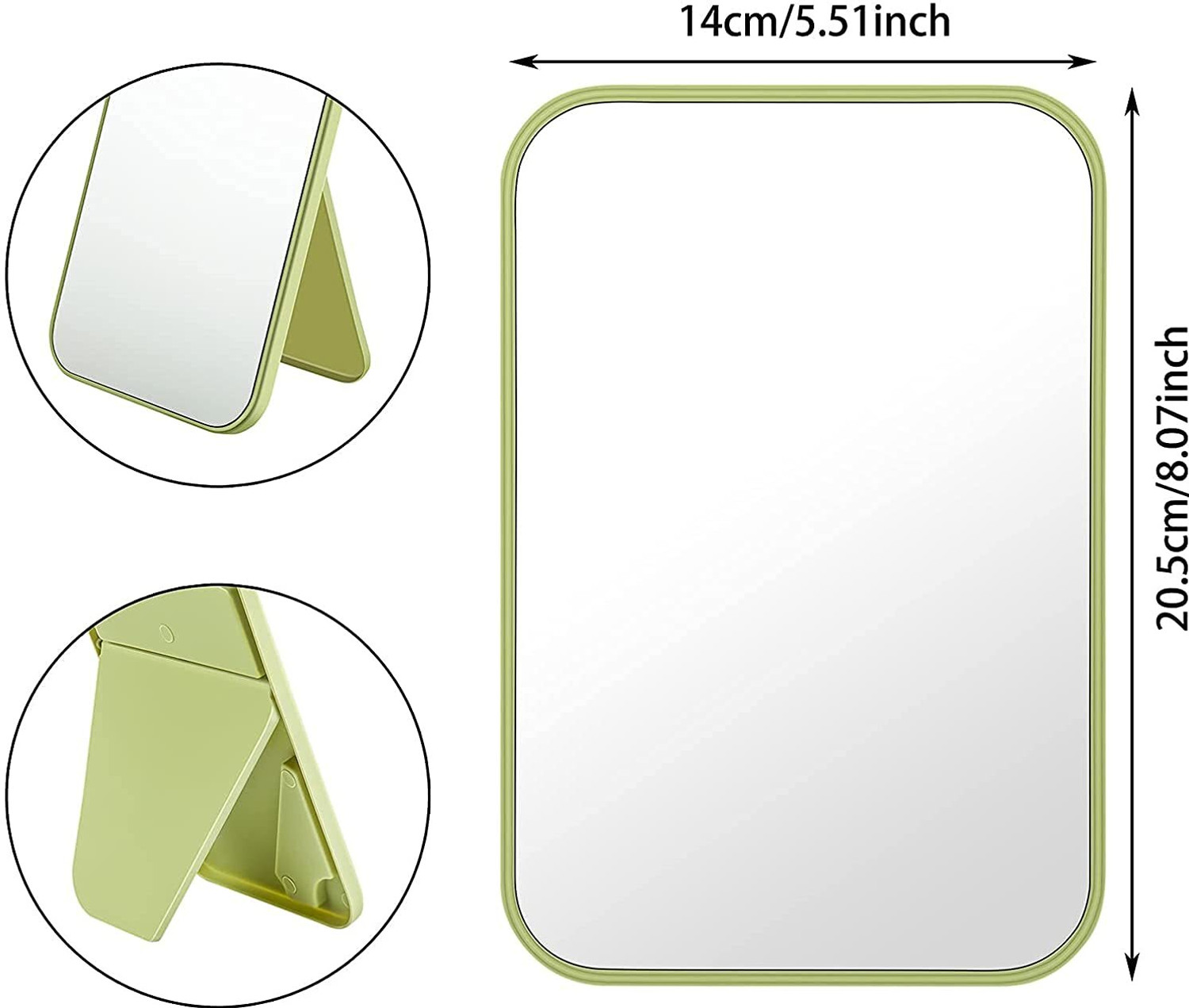 Image of Dhyankeshwer Desktop Foldable Makeup Mirror - Simple Portable Princess Square Mirror