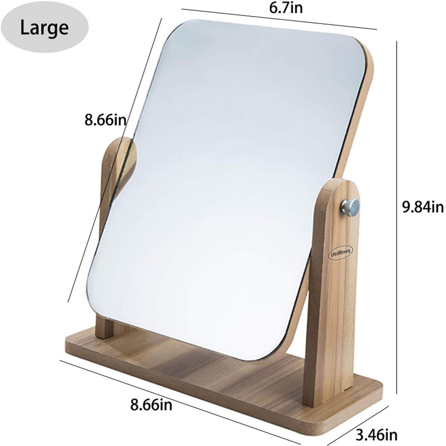 Image of JDNMFASHION wooden Makeup Mirror Vanity Mirror Wood Desk Mirror Dressing Table Mirror