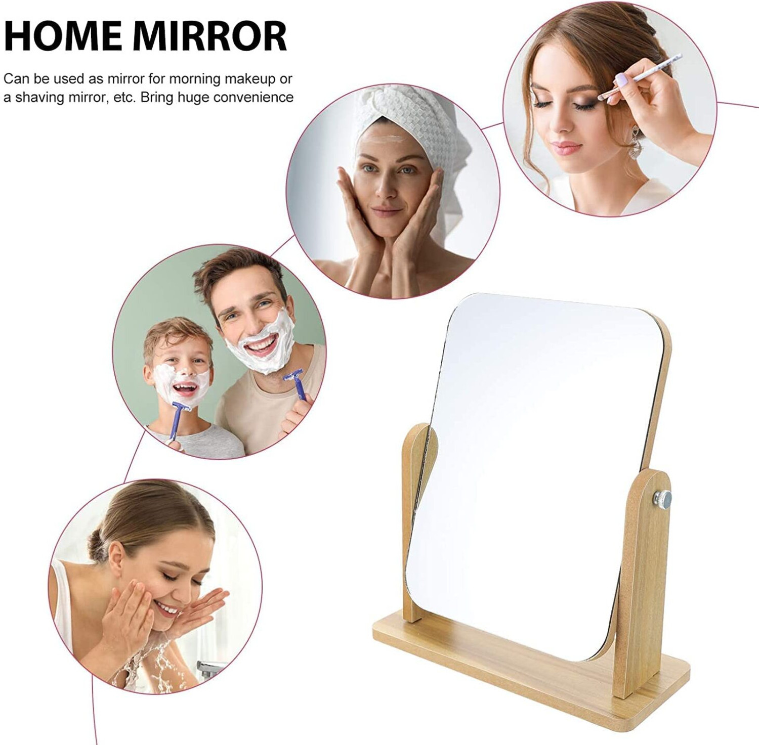 Image of DIYAL ENTERPRISE Desk Mirror Vanity Make up Bathroom Living Room Shave Make up