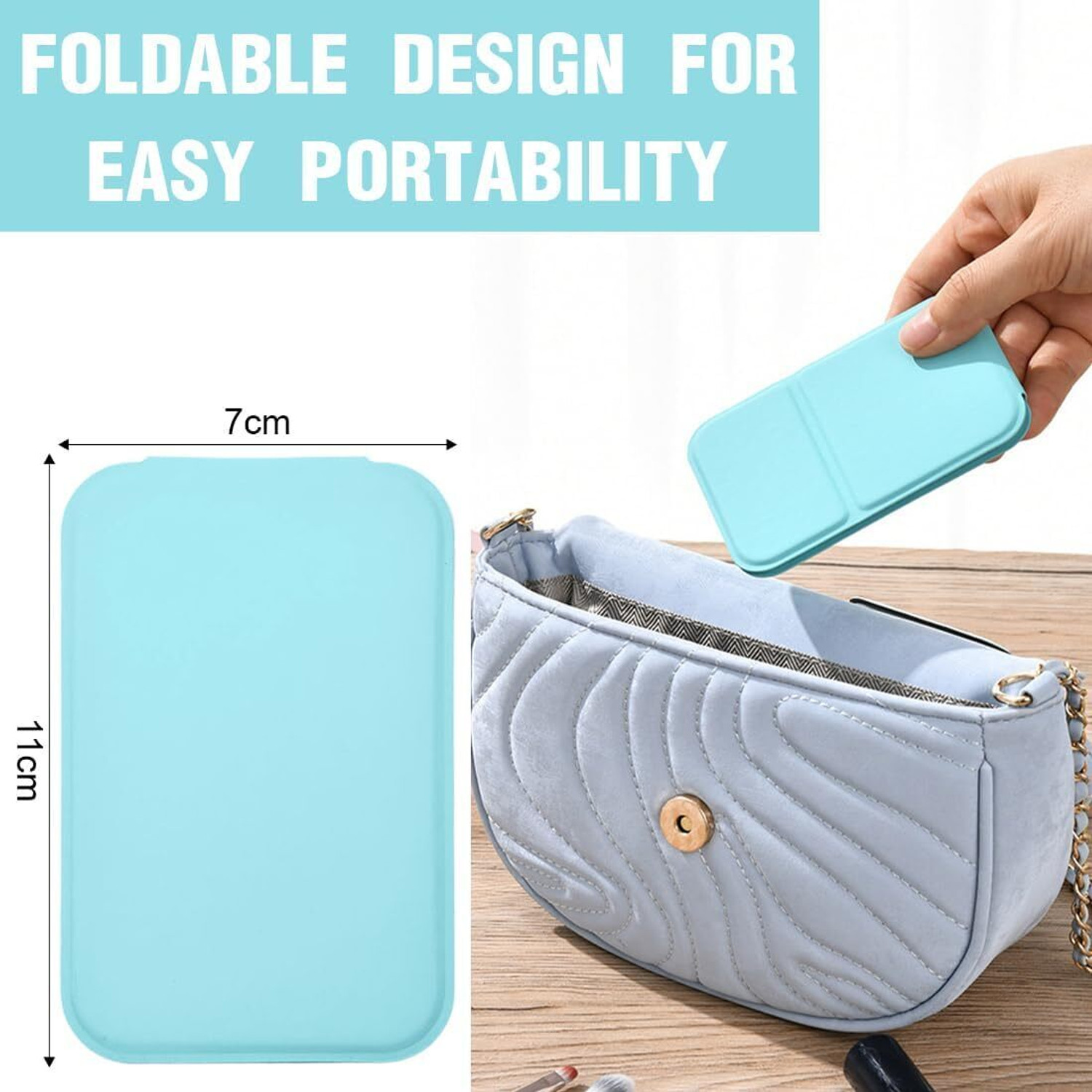 Image of YOMITH Compact Makeup Mirror, Small Cosmetic Mirror, Hand Mirror Foldable Ultra Thin