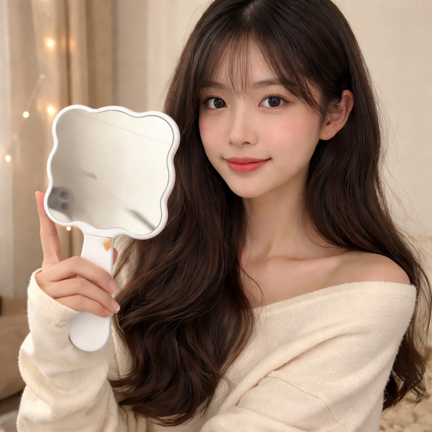 Image of KASHTGO Cartoon Comb & Mirror Set for womens - Cute Travel Hair Kit