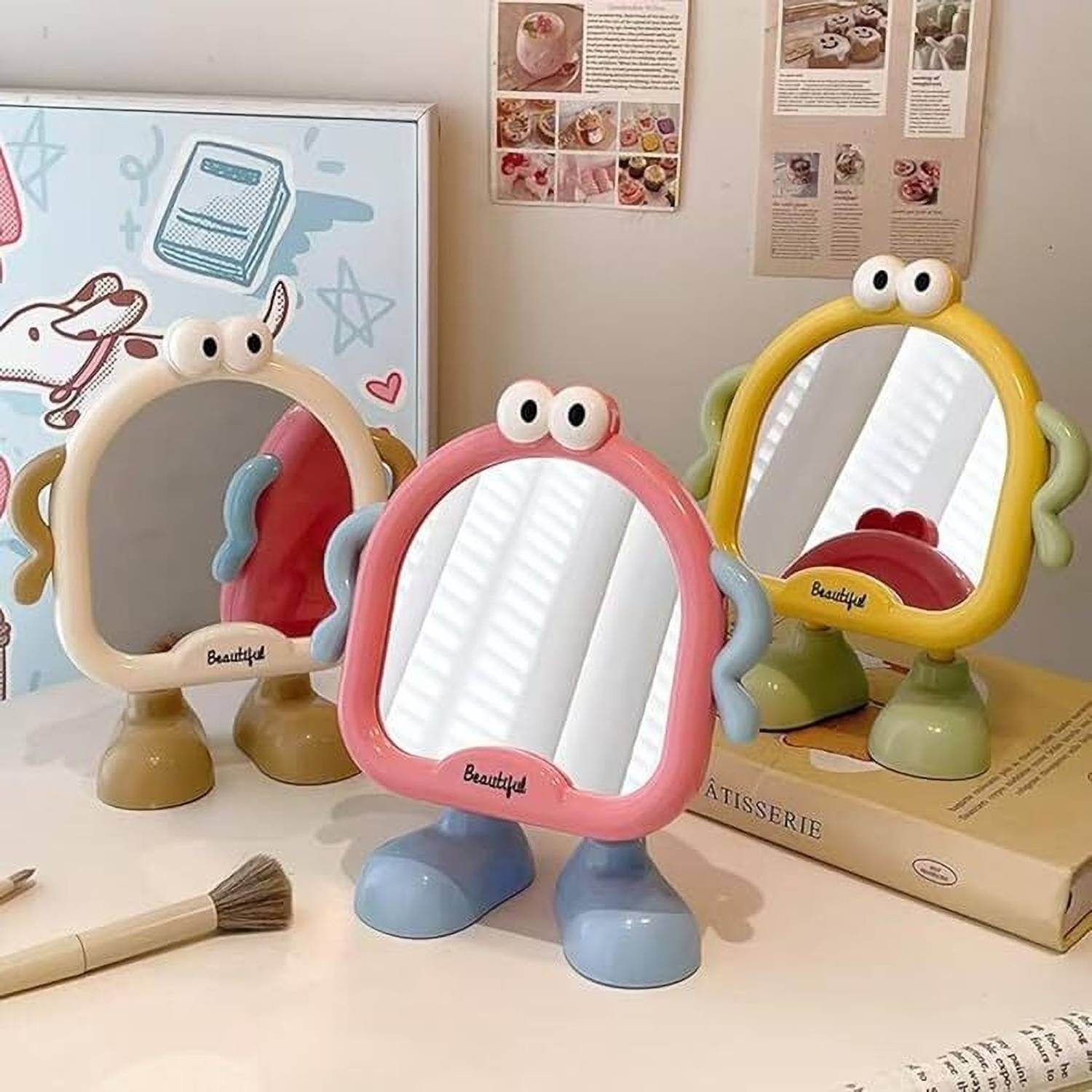 YCVARIYAENTERPRISE Cute Cartoon Printed Folding Makeup Mirror - Image 3
