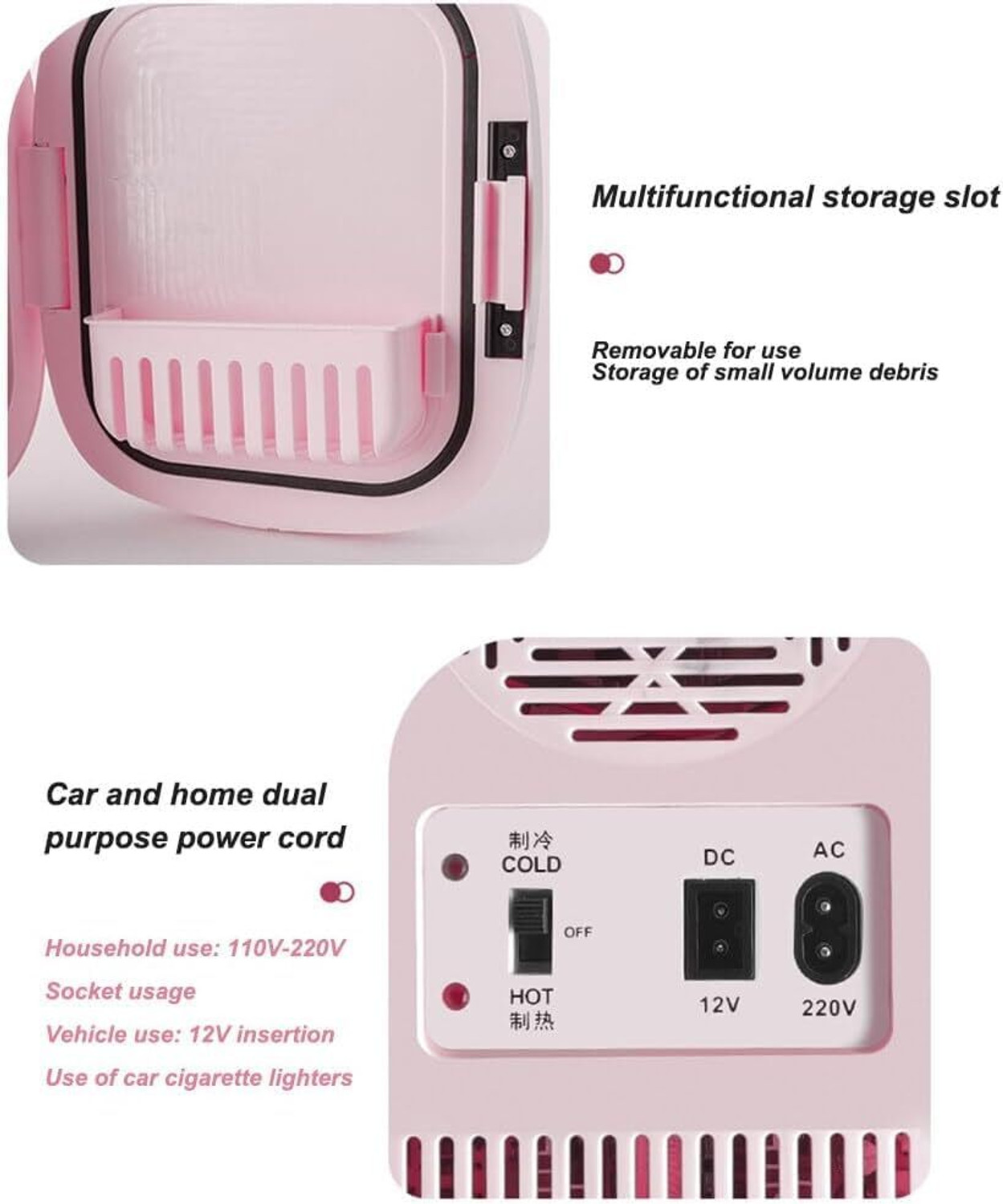 Image of HOUSE OF QUIRK 6L Beauty Mini Fridge Skincare Refrigerator with Touch Screen Led Skin Care Makeup Mirror Cosmetics Beverage Babyfood, Bedroom, Car use (White) 6 L Compact Refrigerator