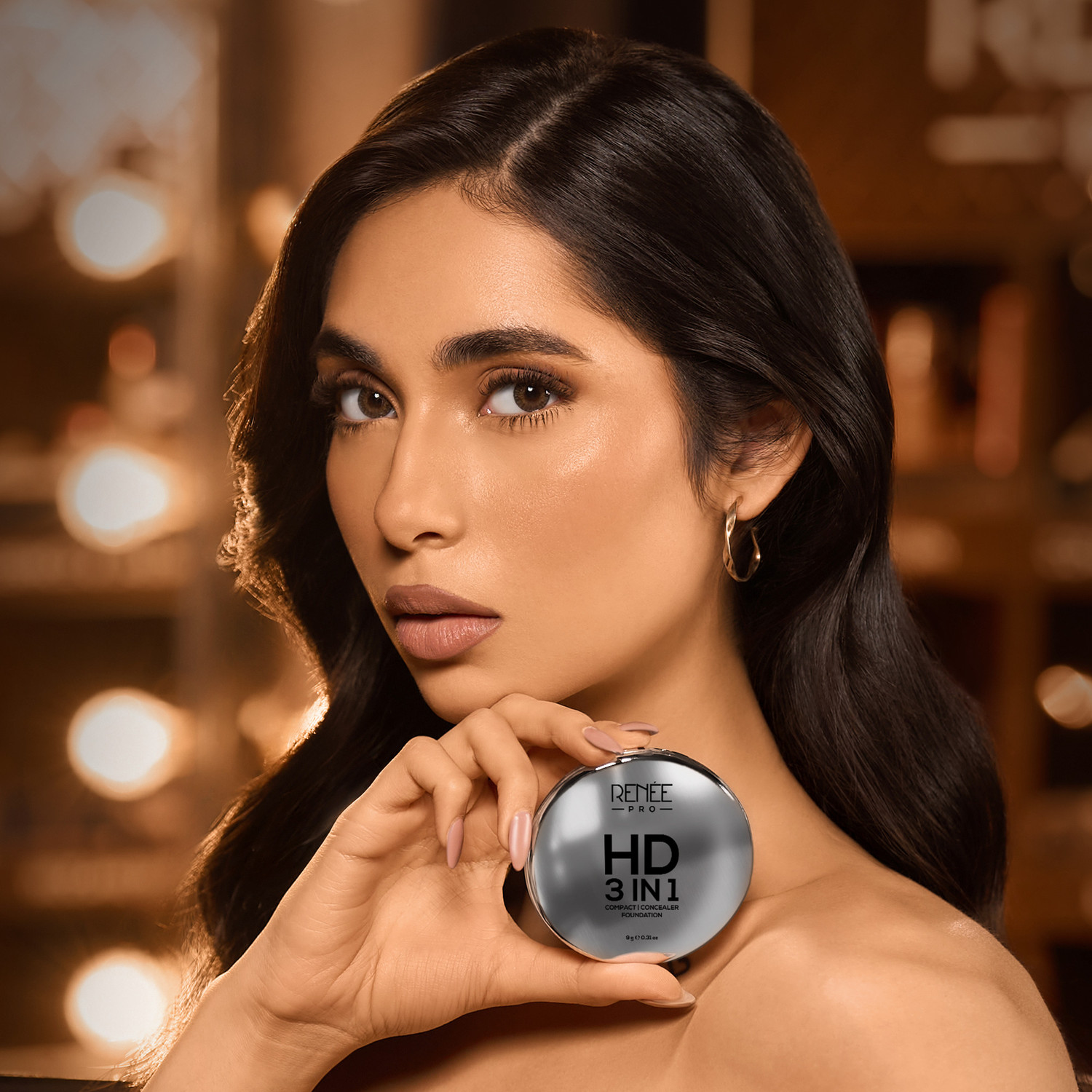 Image of Renee HD 3-in-1 Compact, High Coverage, Matte Finish, SPF 20, Vitamin E & Aloe Vera Compact