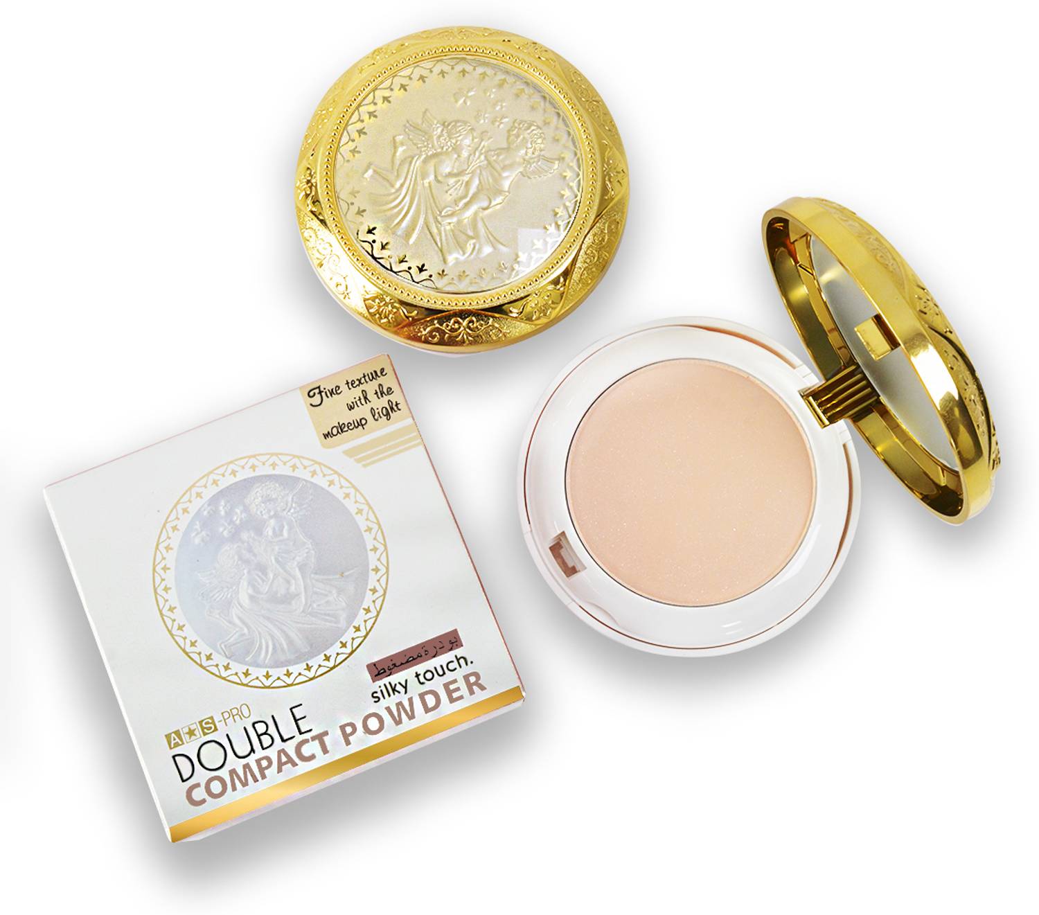 adbeni Imported Double Compact Powder | Silky Smooth Touch with Matte & Shimmery Finish Compact