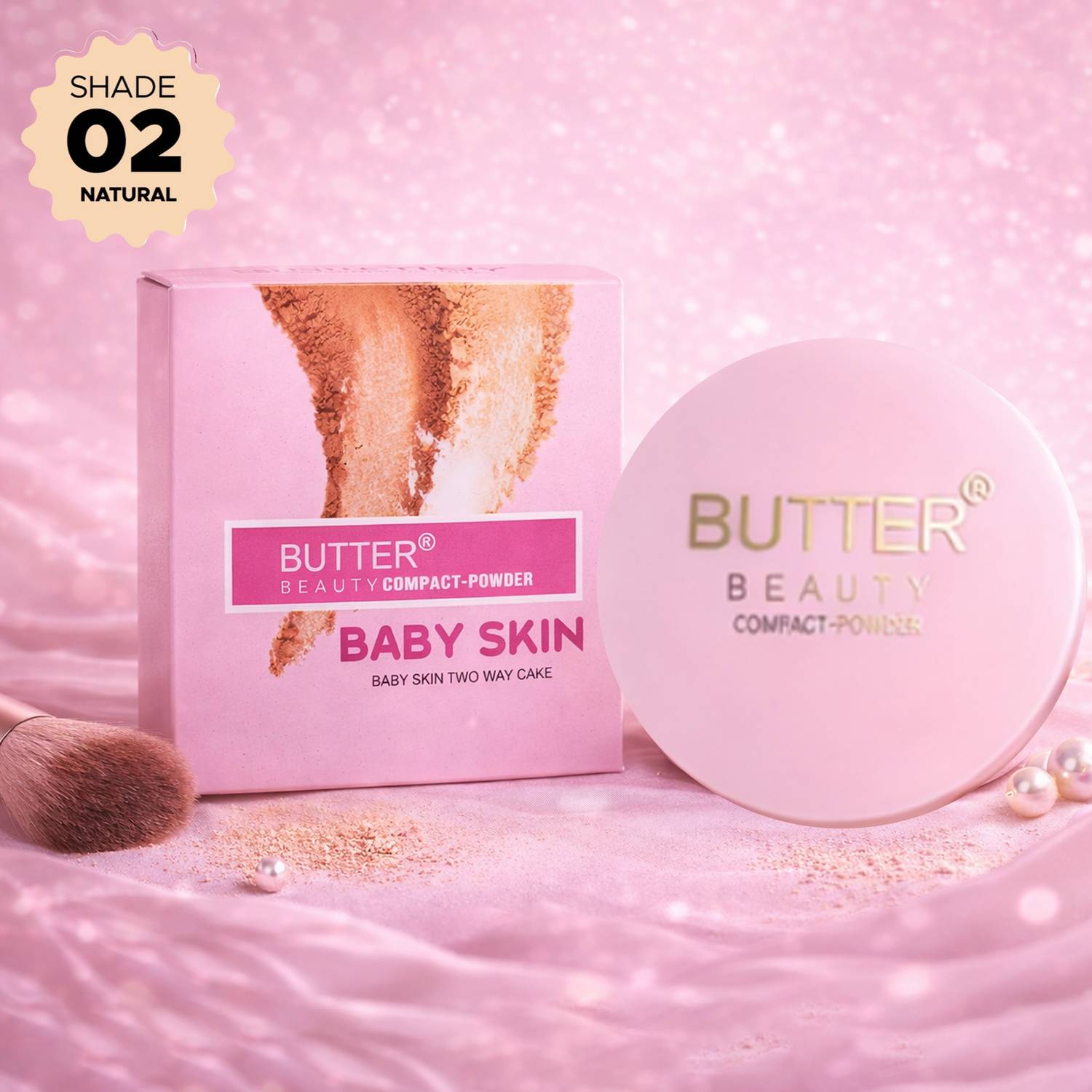 Butter Beauty Baby Skin Two Way Cake Compact Powder Lightweight Matte Finish|Smooth Coverage Compact