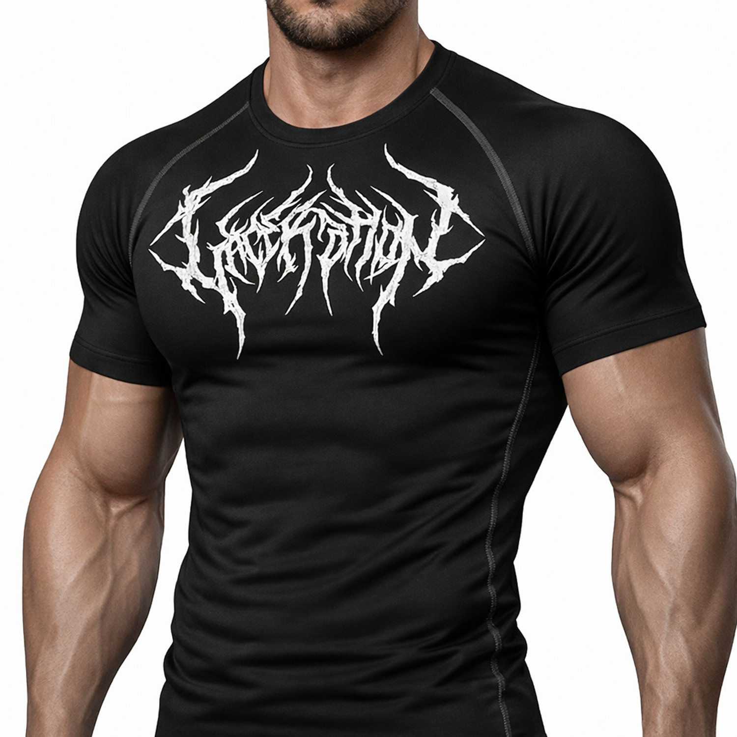 Image of Krd Graphic Print, Solid Men Round Neck Black T-Shirt