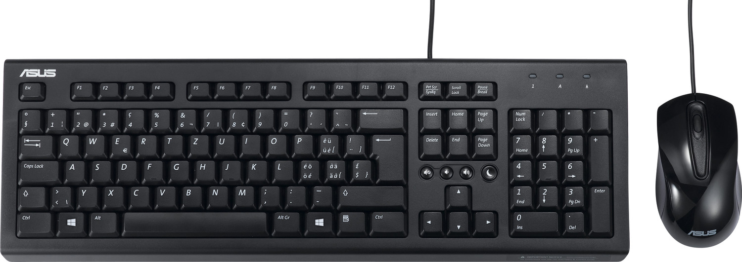 ASUS Wired Keyboard and Silent Optical Mouse Set U2000 Combo Set