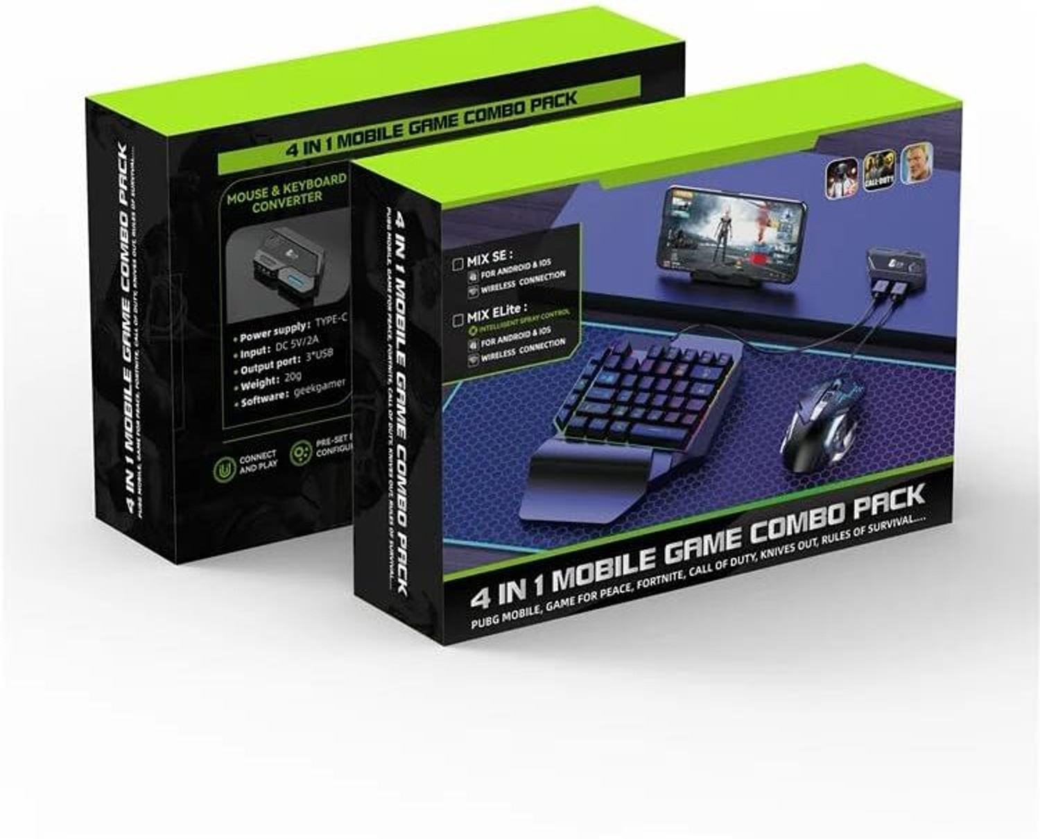 Image of GAMESOUL MIX SE+ Mobile Game Combo Pack for PUBG MOBILE , BGMI 5 in 1 GAMING Combo Combo Set Designed for Gaming