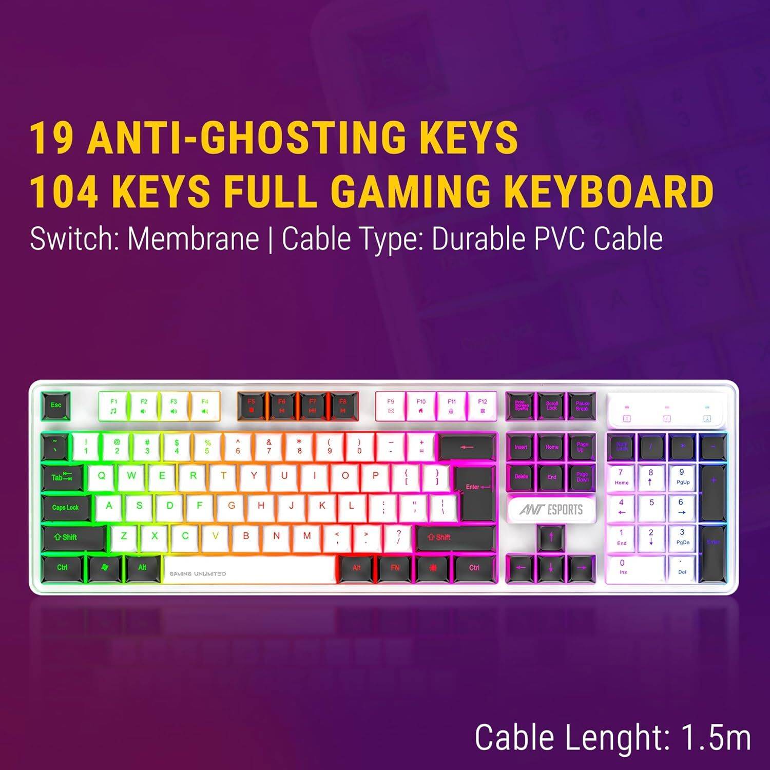 Ant Esports KM1610 LED Keyboard & Mouse Combo - Image 5