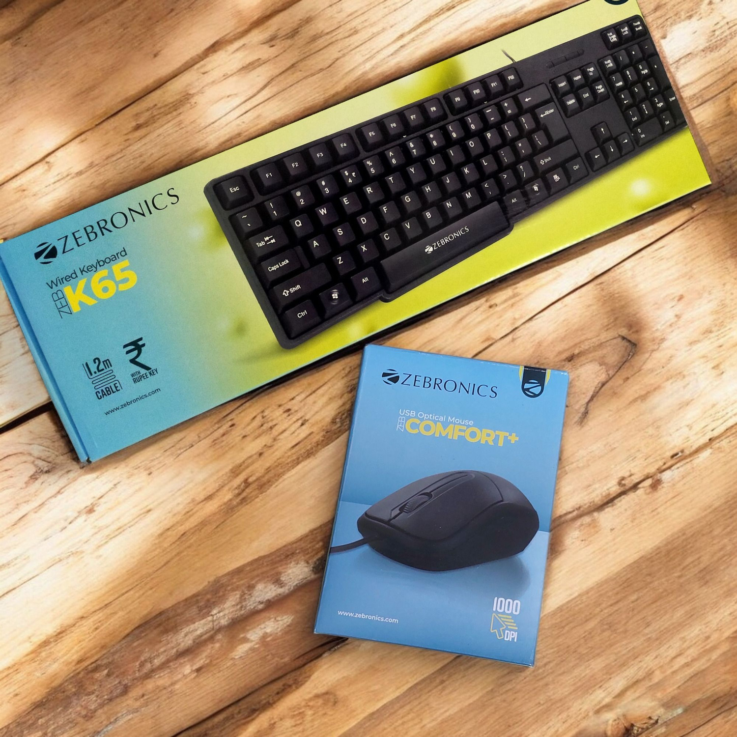 Image of ZEBRONICS KEYBOARD K-65 AND MOUSE COMFORT+ Combo Set Designed for Gaming