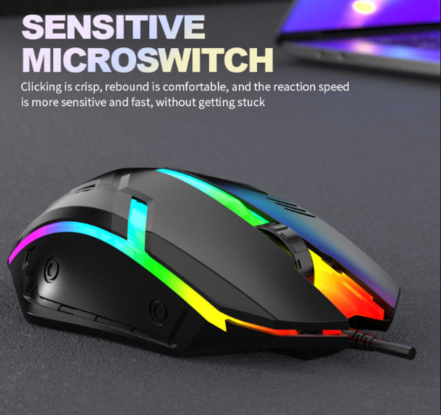 Image of PRODOT KB-Alive USB & 7-Color RGB Backlit Mouse Combo Pack for PC /Laptop Combo Set Designed for Gaming (Black)