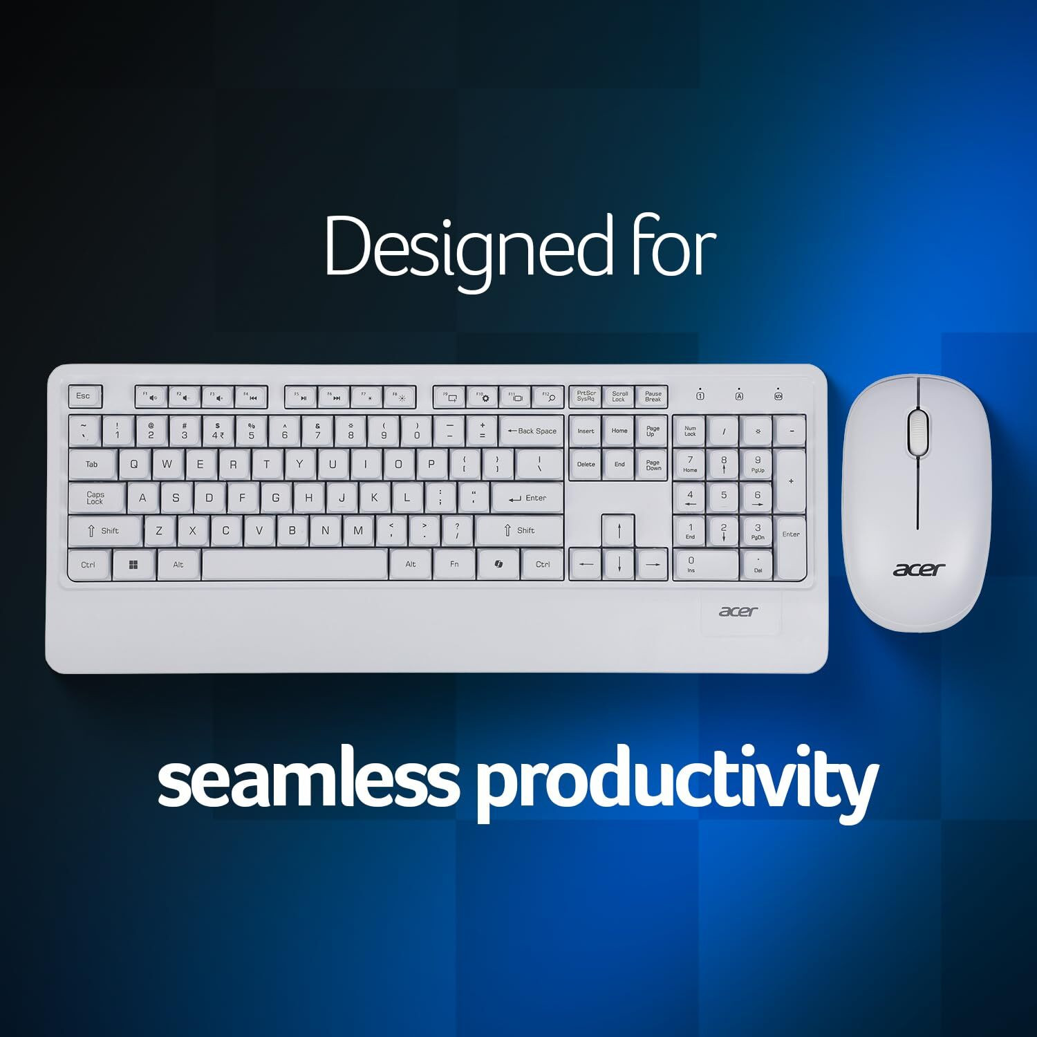 Image of Acer PalmEase, Wireless Keyboard & Mouse Combo with Palm Rest Combo Set