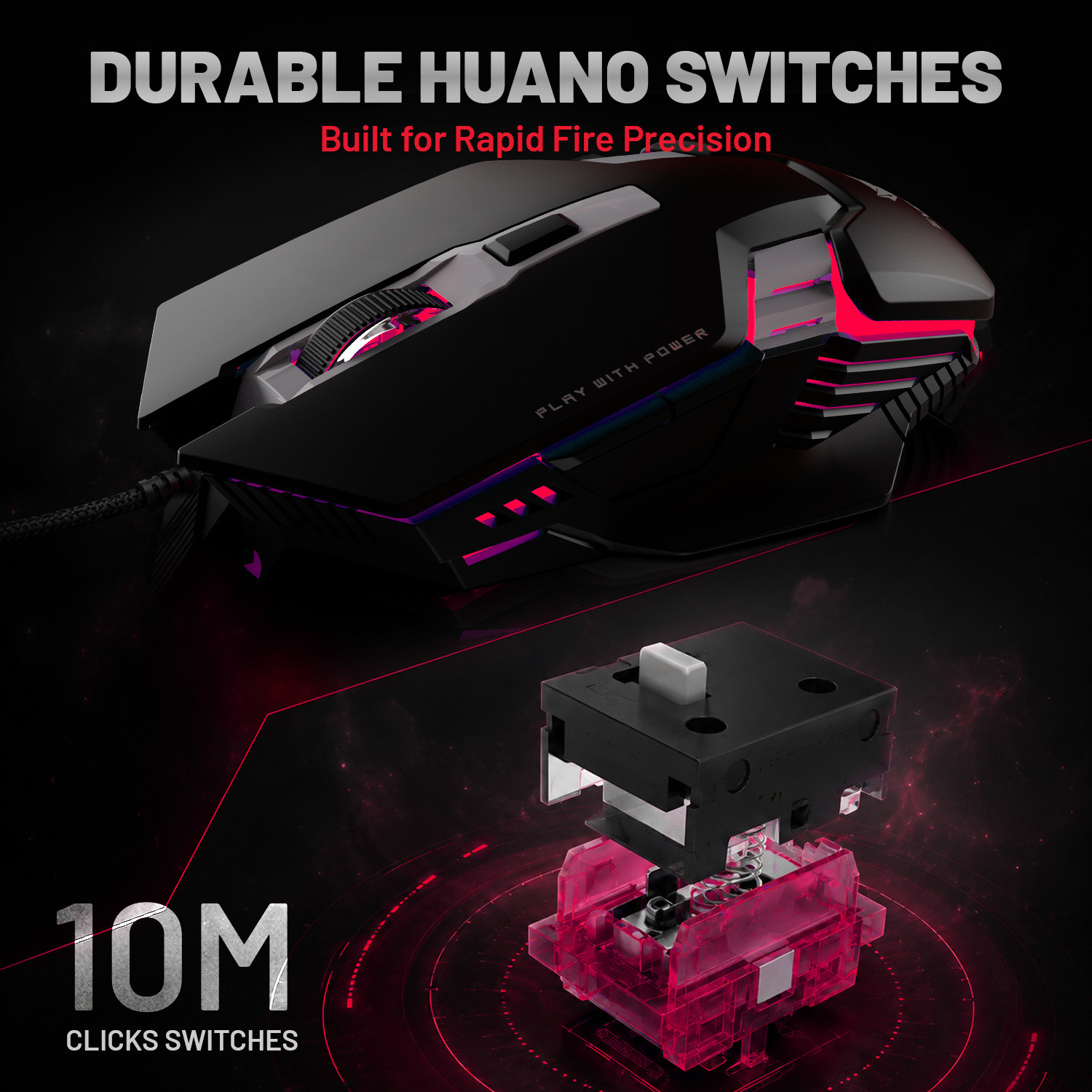 Image of EVOFOX Warhammer 2 Semi-Mechanical Wired Keyboard & Mouse, Magnetic Wrist Pad, 7200 DPI Combo Set Designed for Gaming