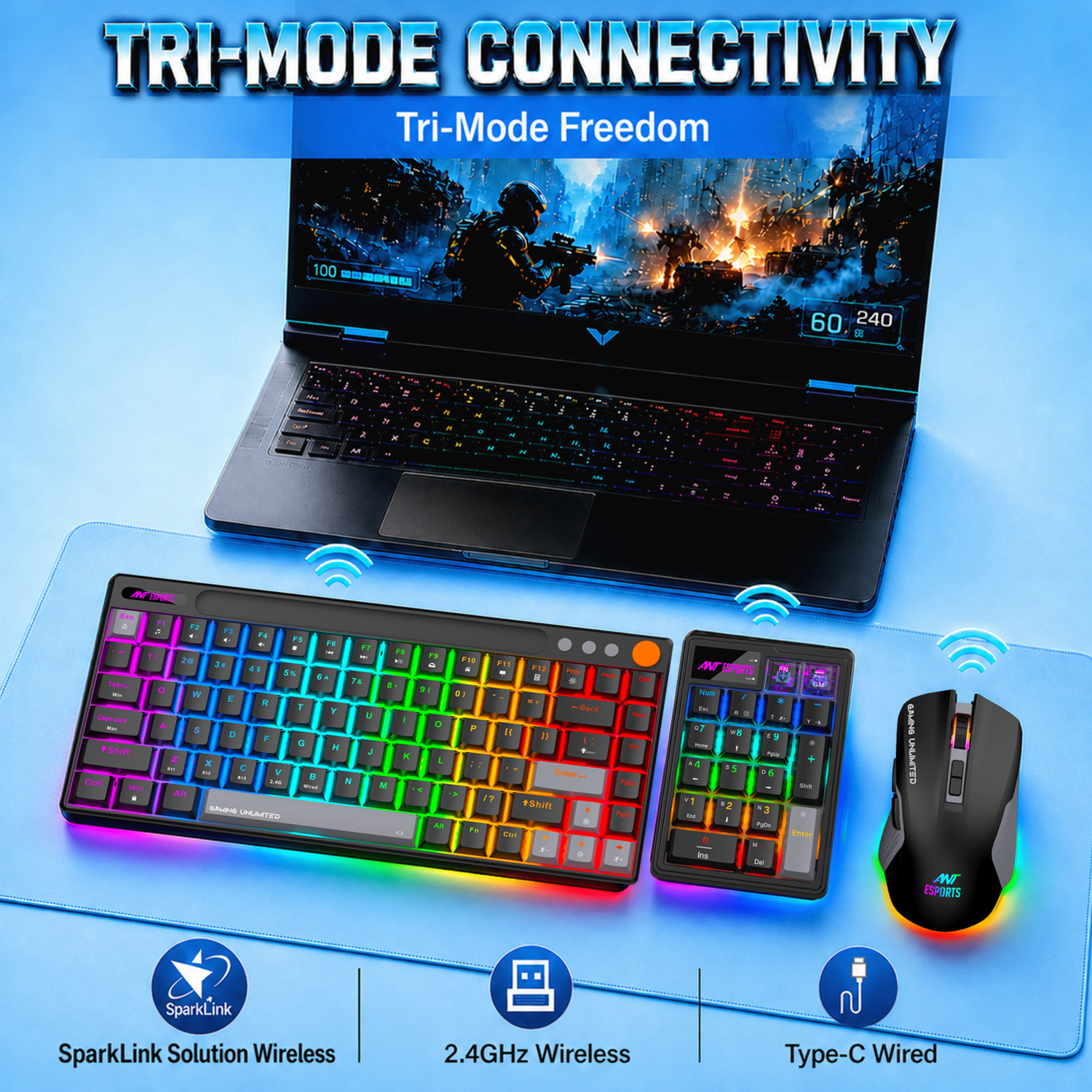 Image of Ant Esports Swift 3 in 1 Mechanical Kit Combo Set Designed for Gaming