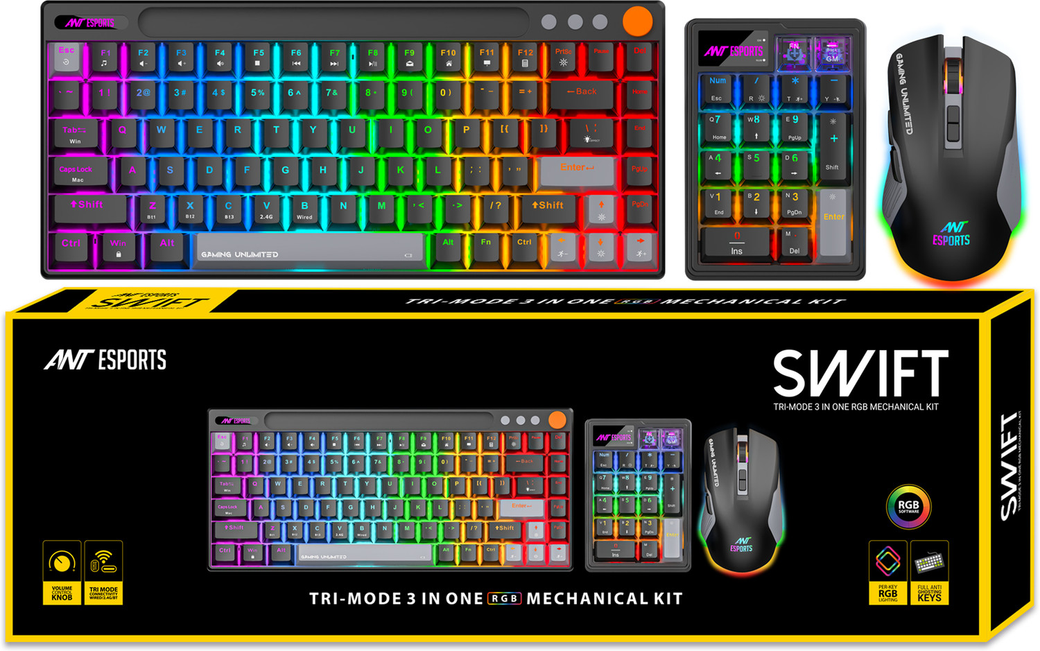 Image of Ant Esports Swift 3 in 1 Mechanical Kit Combo Set Designed for Gaming