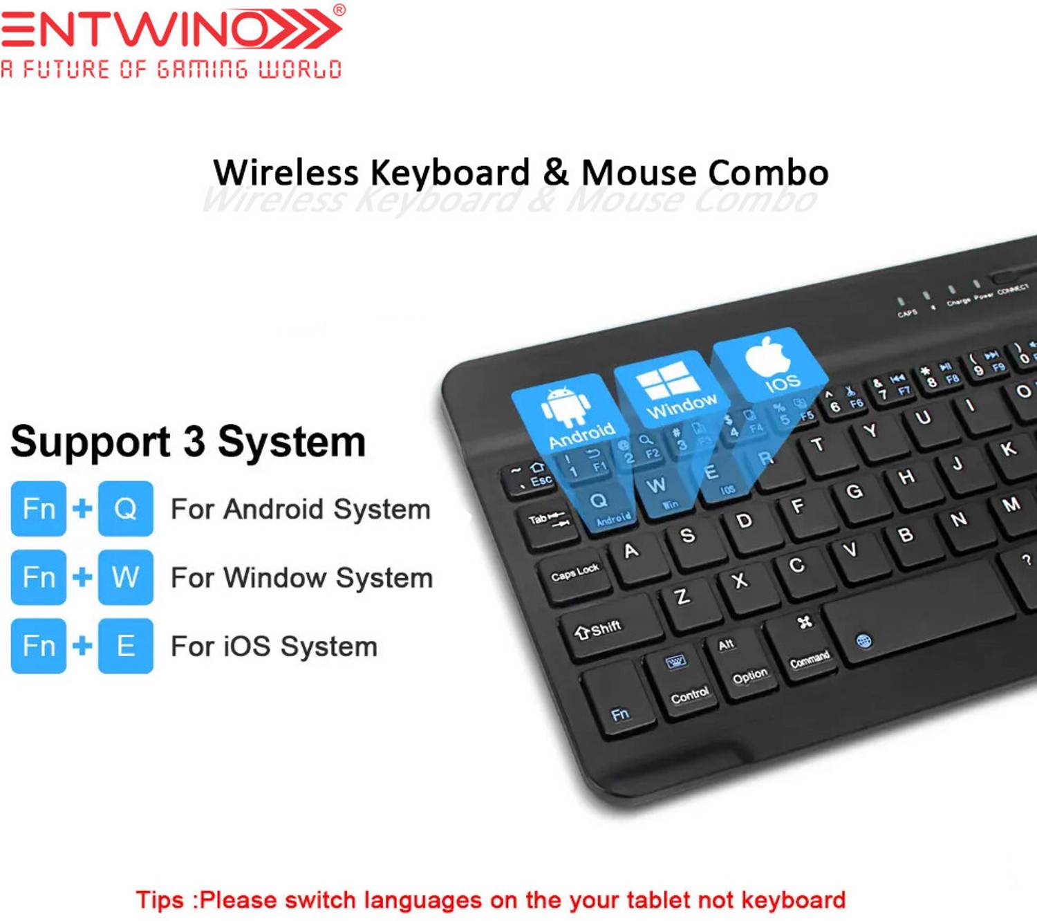 ENTWINO Mini Wireless Keyboard Mouse Combo - Image 5