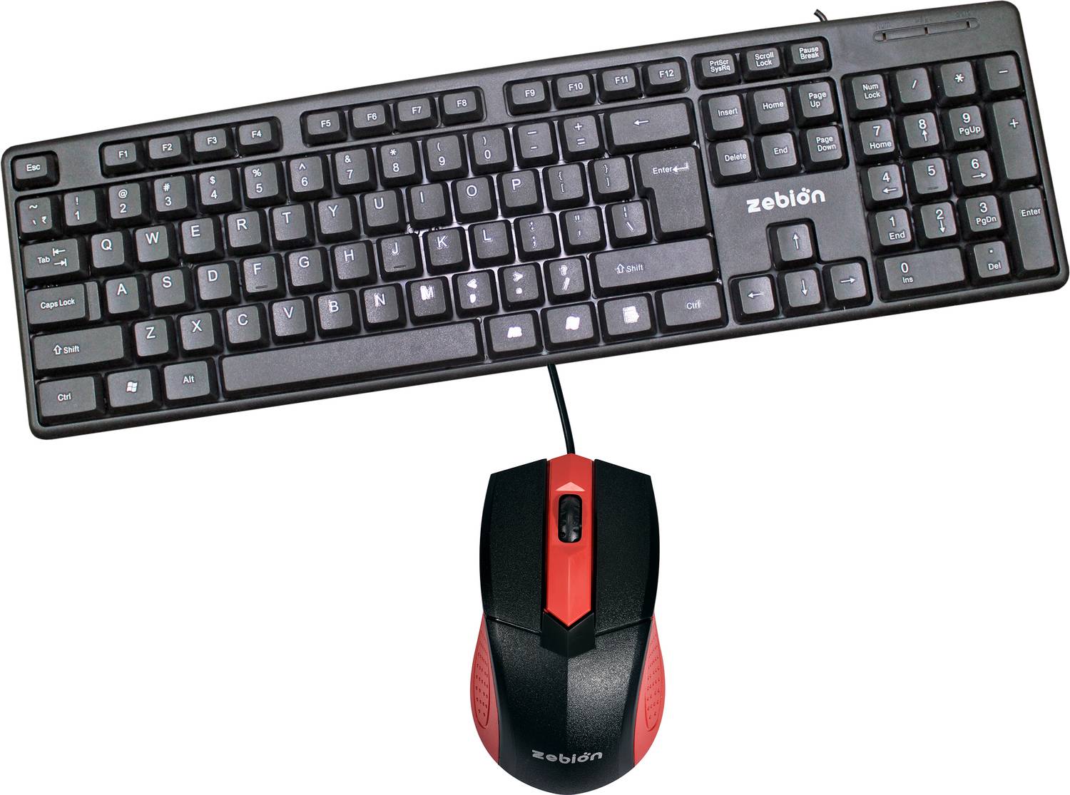 zebion K500 Wired Keyboard + Swag Wired Mouse Wired USB Standard Desktop Keyboard Compatible with Desktop, Laptop, Mac Easy to Use,Plug and Play,Quick, Comfy Durable body - Image 1