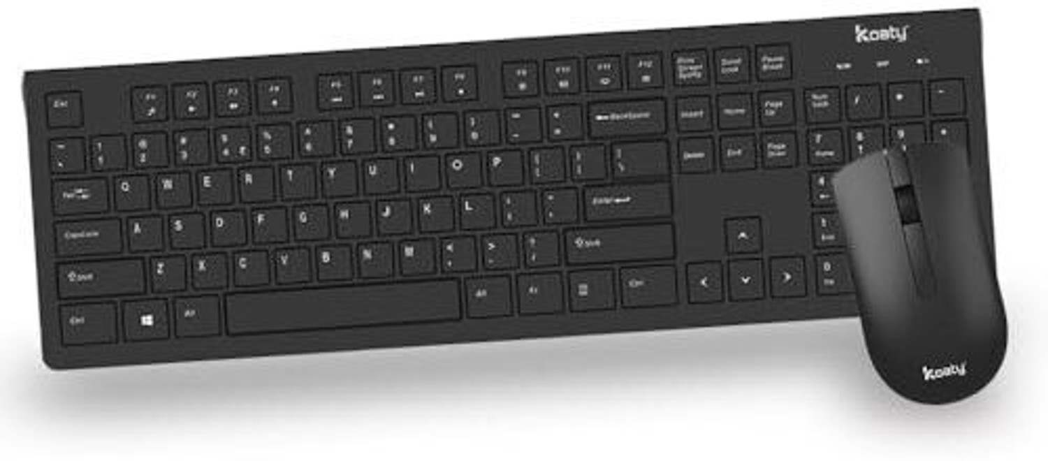 Image of Koaty Core CW125 Multimedia Wireless Keyboard & Mouse, Soft Typing, Full Size Combo Set Designed for Gaming