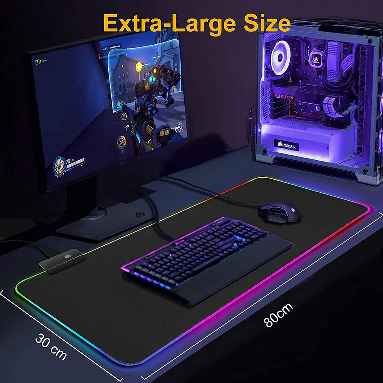 Image of CPEX RGB Gaming Mouse Pad Large Extended Soft LED Mouse Pad with 14 Lighting Modes Non Slip Base Mousepad