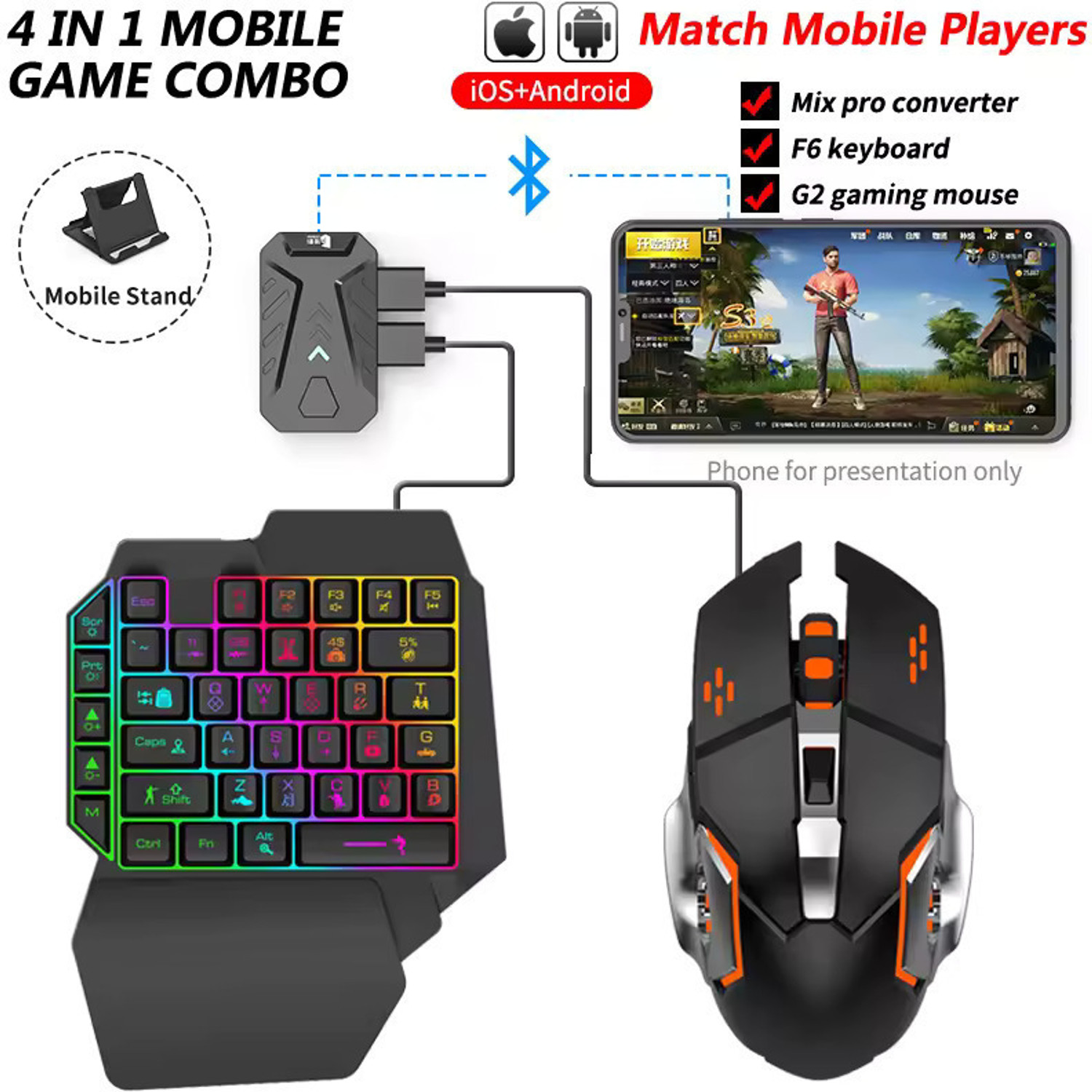 Image of DWH Mixpro plus 4 in 1 keyboard Mouse Gaming Combo Combo Set Designed for Gaming