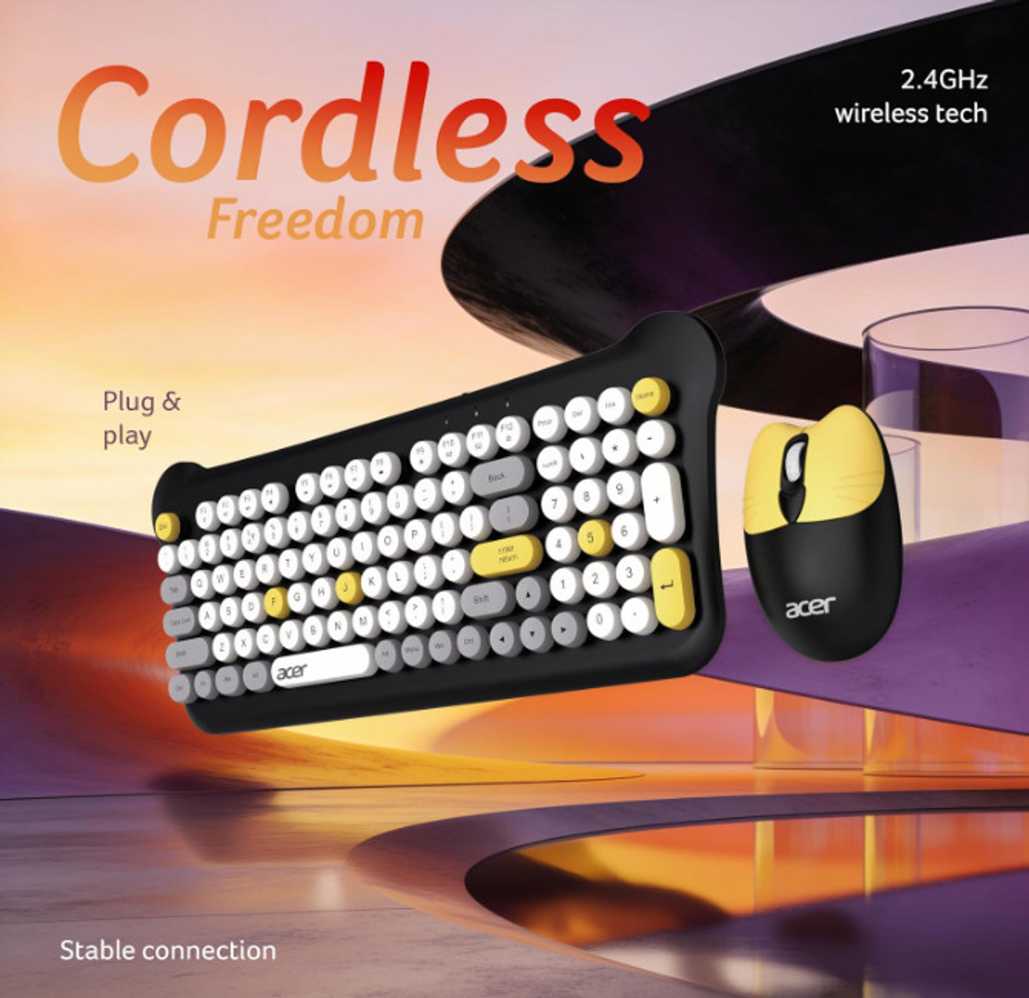 Image of Acer Cuteo Wireless Keyboard and Mouse Combo Combo Set